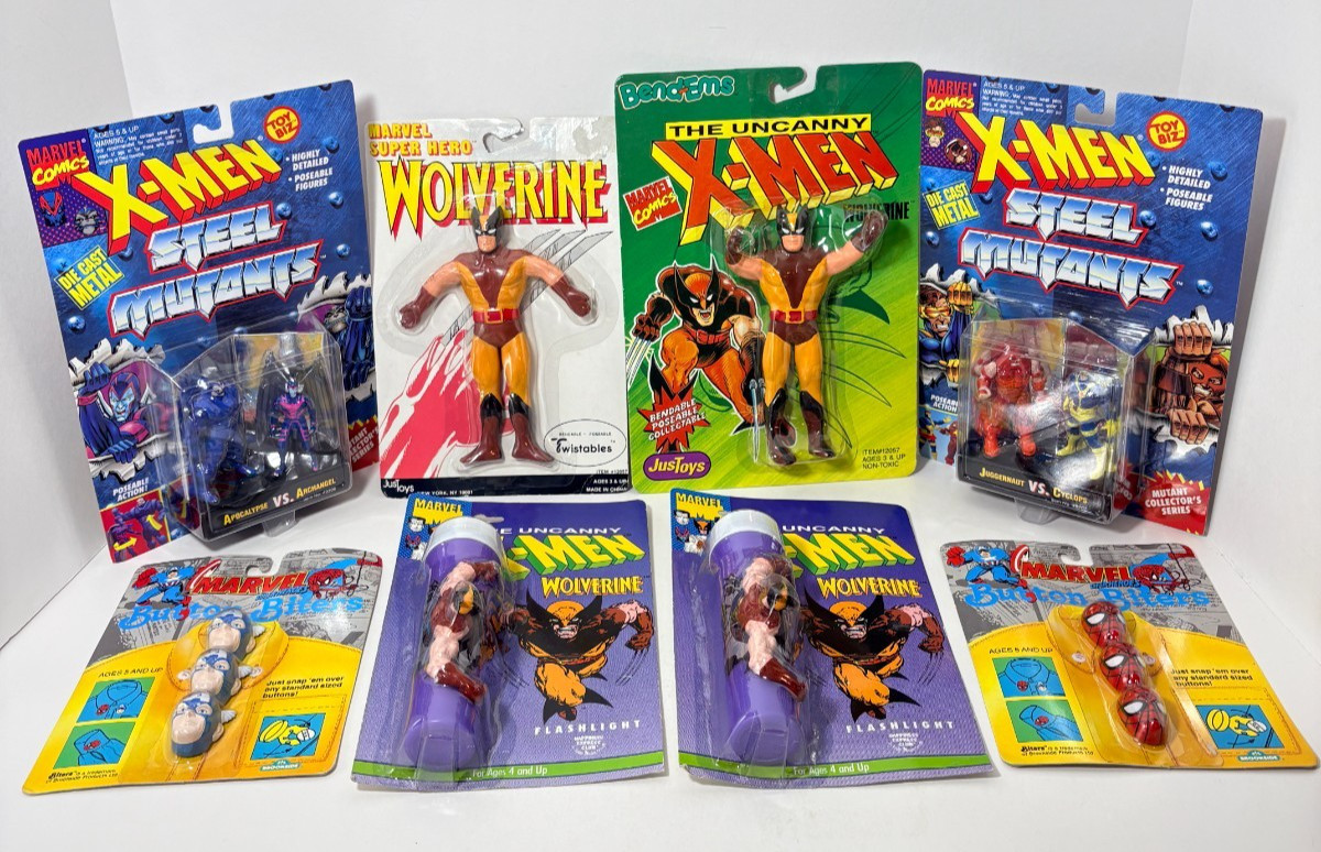 1990-94 Marvel X-Men Bend-ems, Wolverine light, Button Biters & Steel Mutants