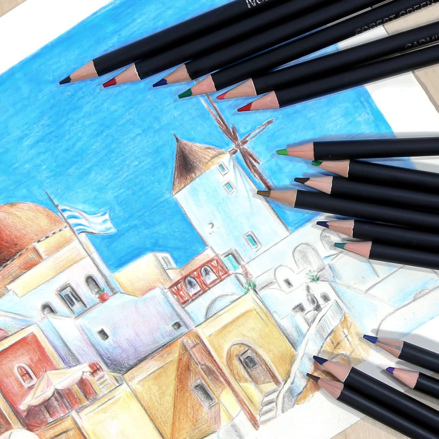 72 Colored Pencils Kit, Oil-Based Soft Core Art Supplies for Adults and Beginner