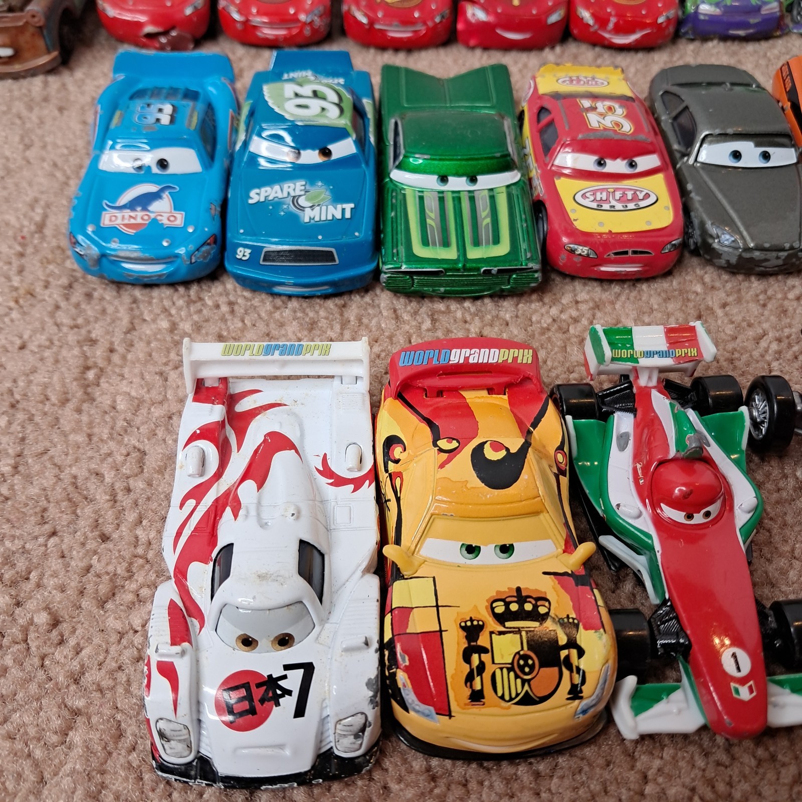 Lot Of 18 Disney&rsquo;s Pixar Cars Die-Cast Racing Toys Mattel Mini Figures