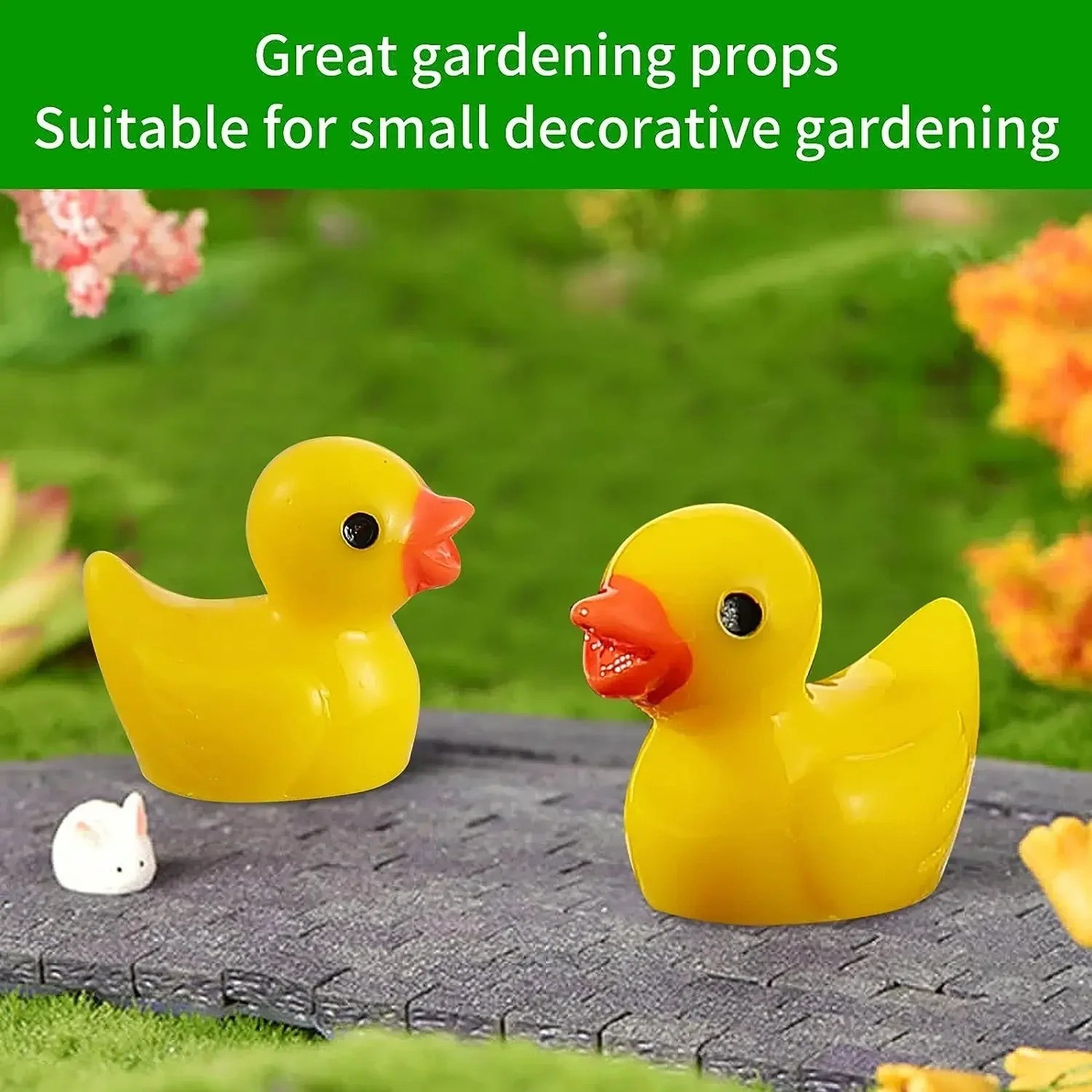 50/100/200Pcs Mini Resin Ducks Tiny Figures for DIY, Party, Micro Decor Crafts