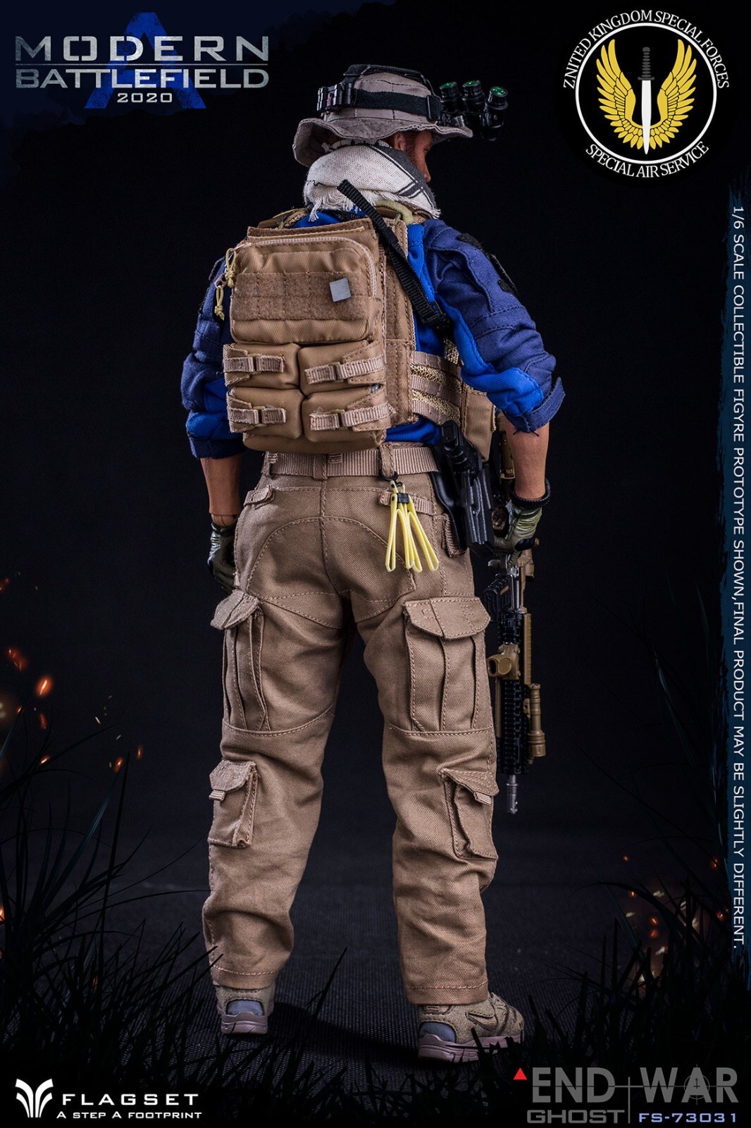 Flagset FS73031 1/6 Modern Battlefield End War Ghost 12&Prime;Male Figure Model