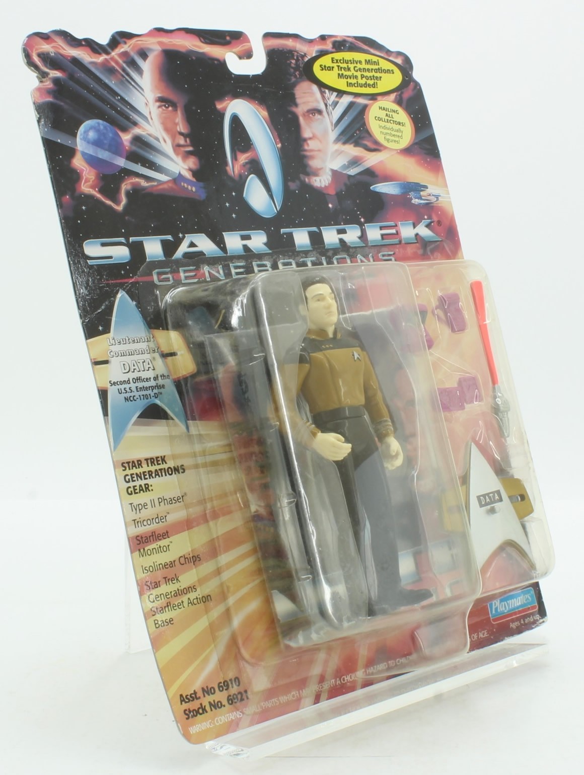 Playmates – Star Trek Generations Lt Commander Data 4.75&Prime; Action Figure – 1994