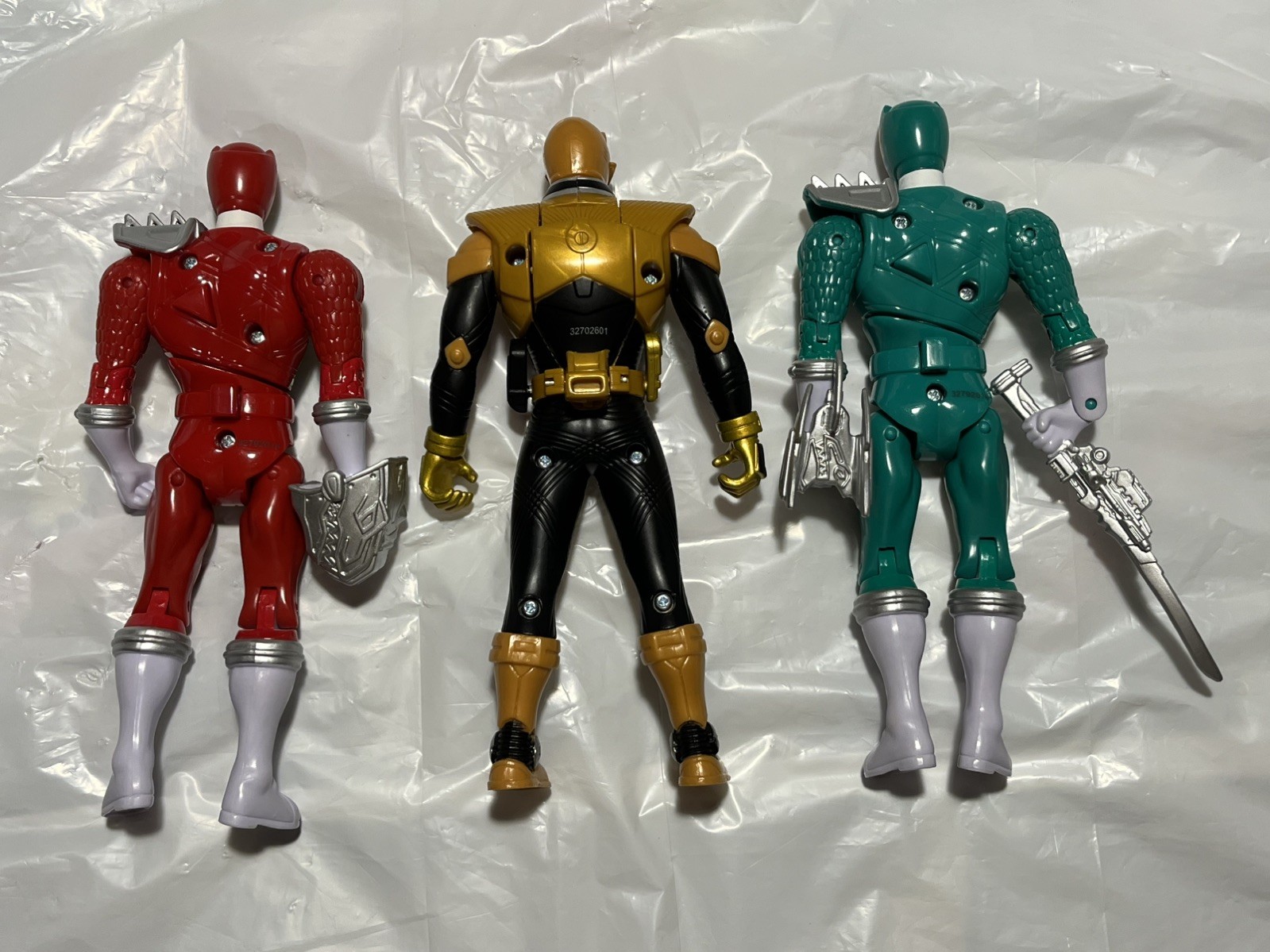 Mighty Morphin Power Rangers Ninja Ranger Lot of 3 RED GOLD GREEN