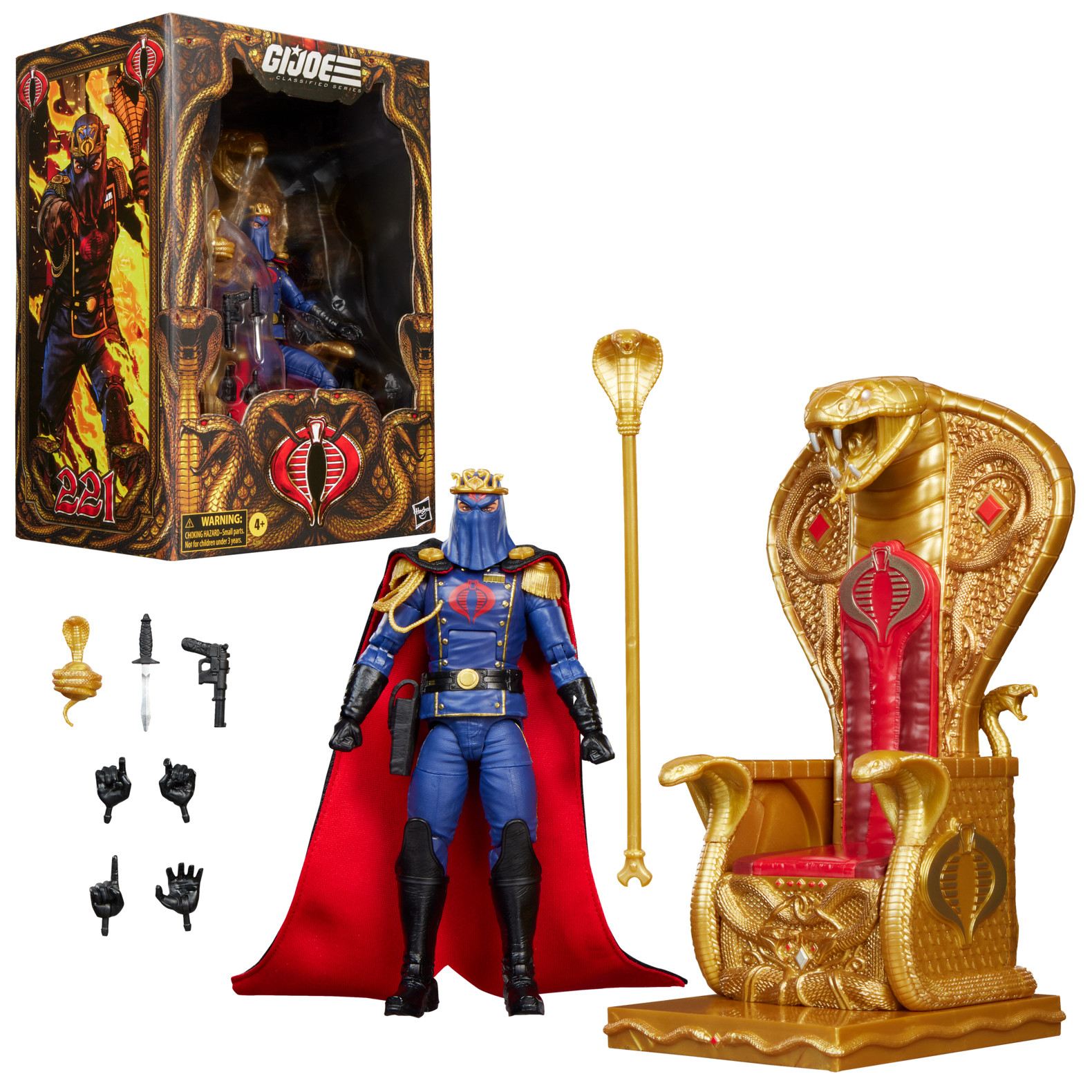 Presale G.I. Joe Classified Hooded Cobra Commander with Throne Set #221 6&Prime; Oct