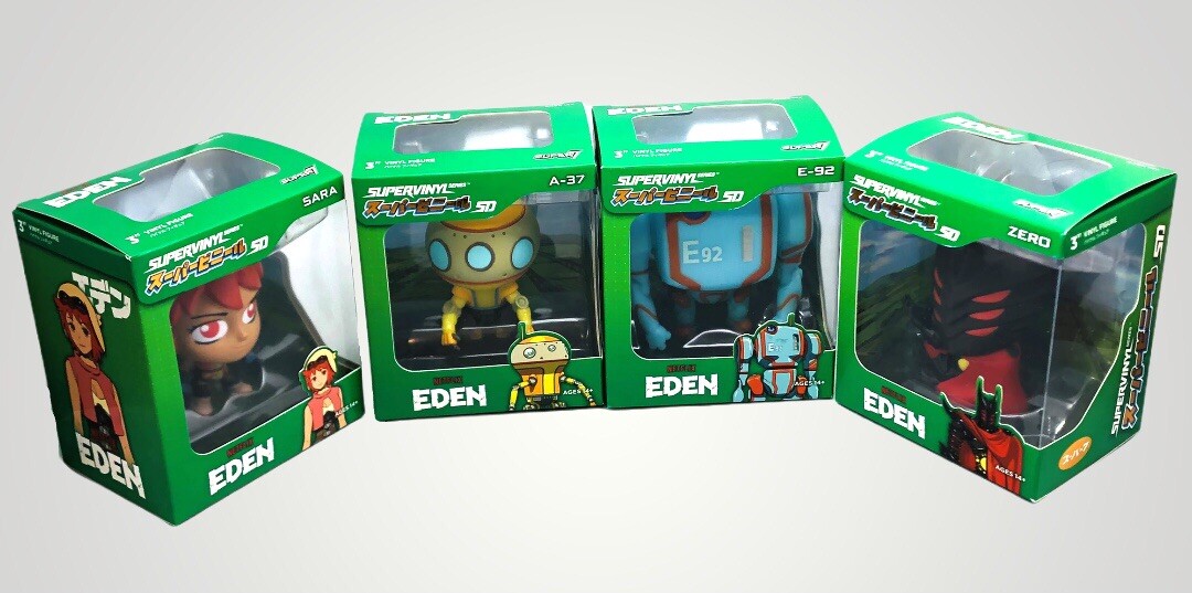 Super7 EDEN Supervinyl 3&Prime; Mini Figures COMPLETE lot of 4 Netflix Anime