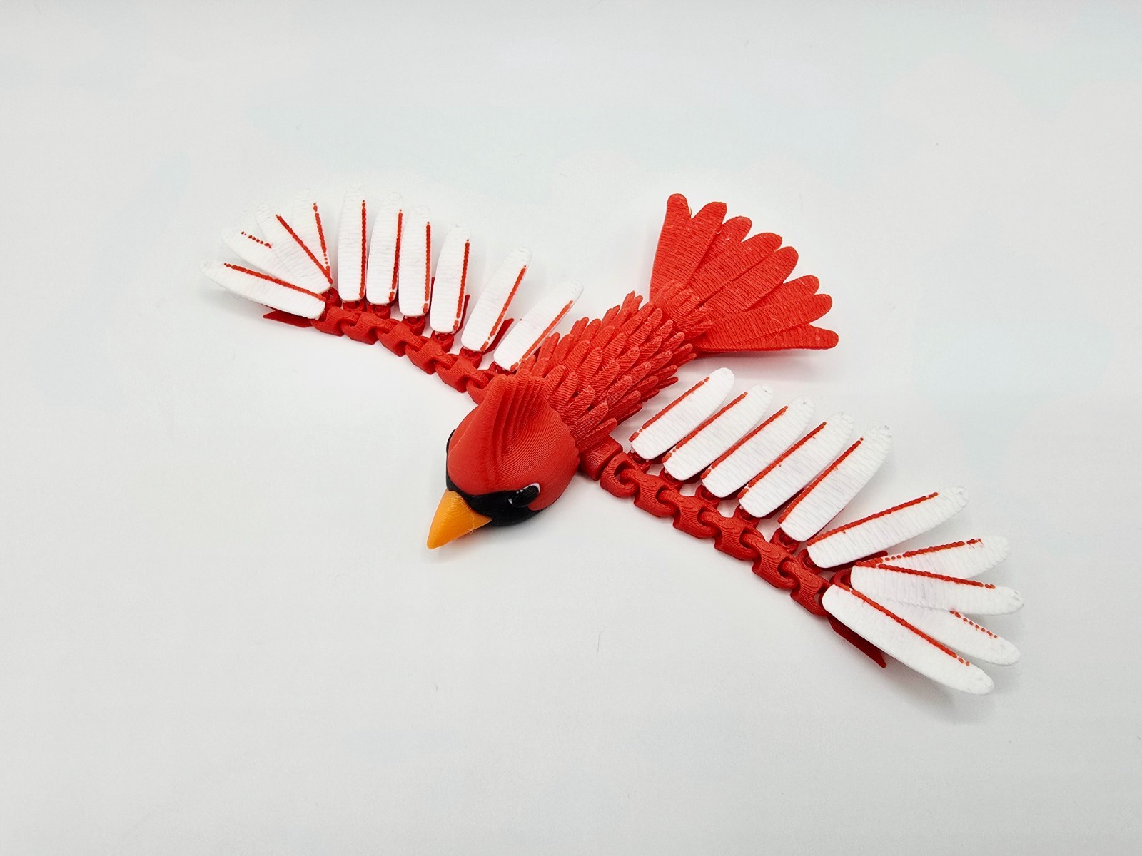 Cardinal Flexi | 3D Printed Realistic Animal | Flexible Articulated Desk Toy Pet