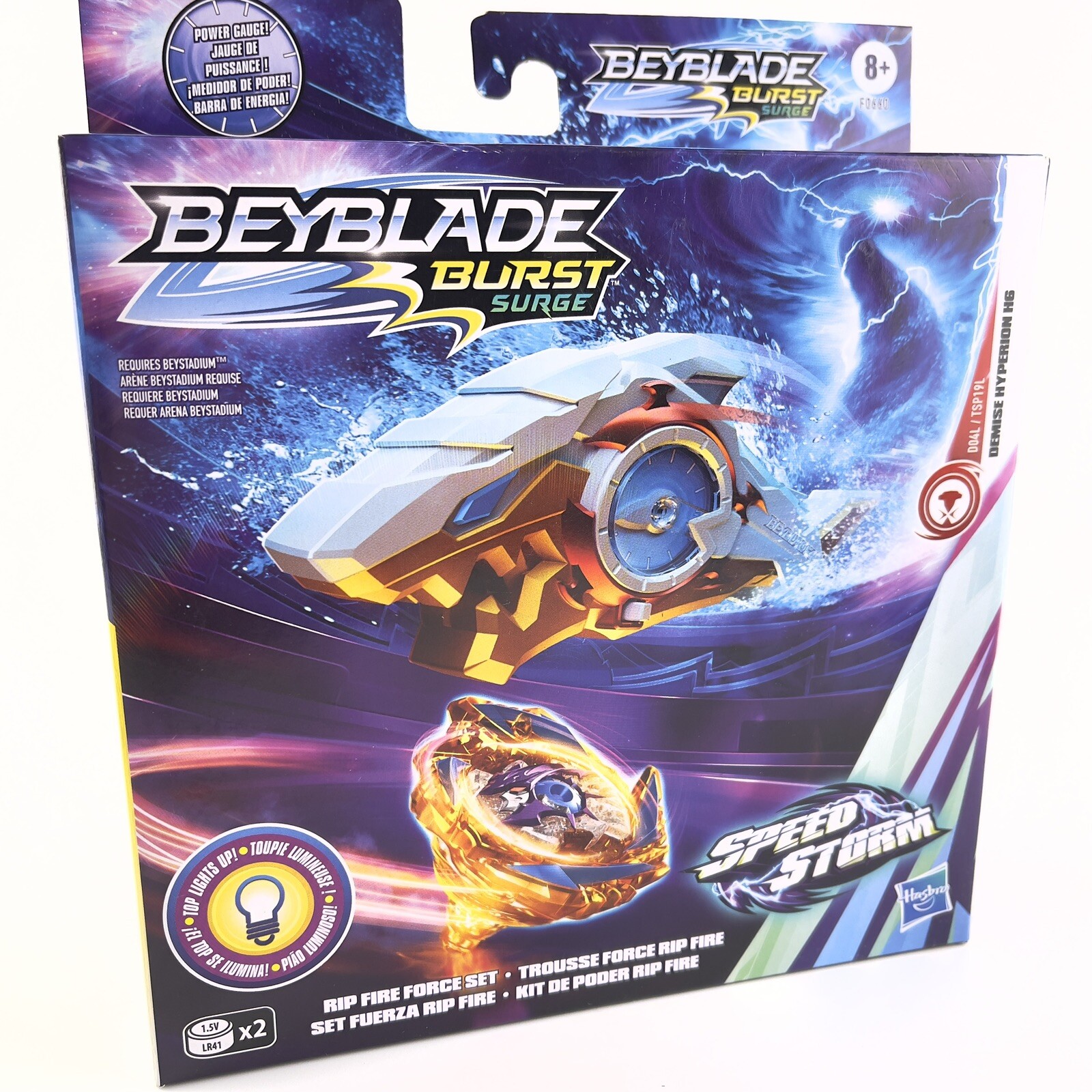 Beyblade Burst Surge Rip Fire Force Set Speed Storm Lights Up Demise Hyperion H6