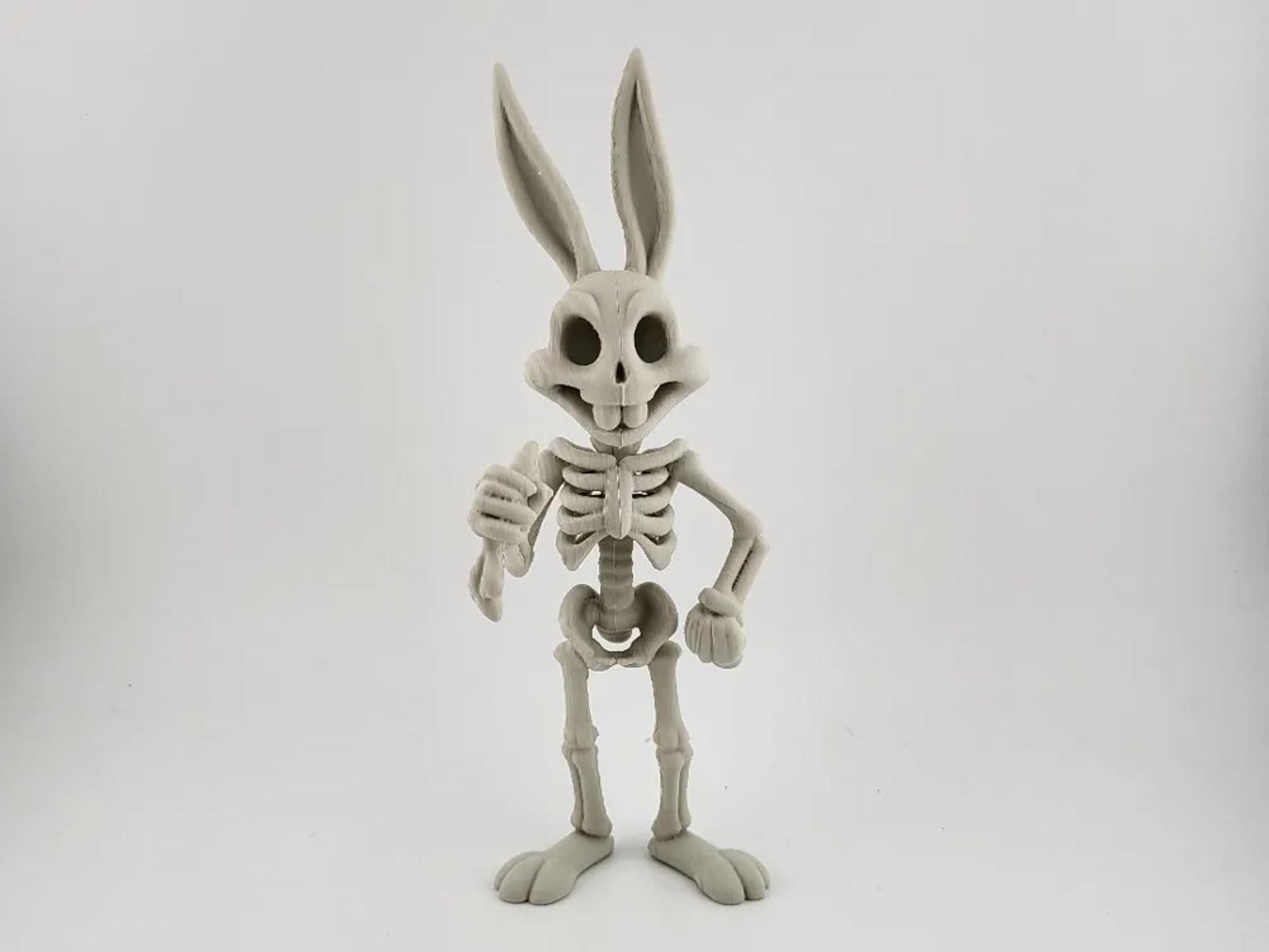 Bugs Bunny Inspired Skeleton Figure – Spooky Cartoon Horror