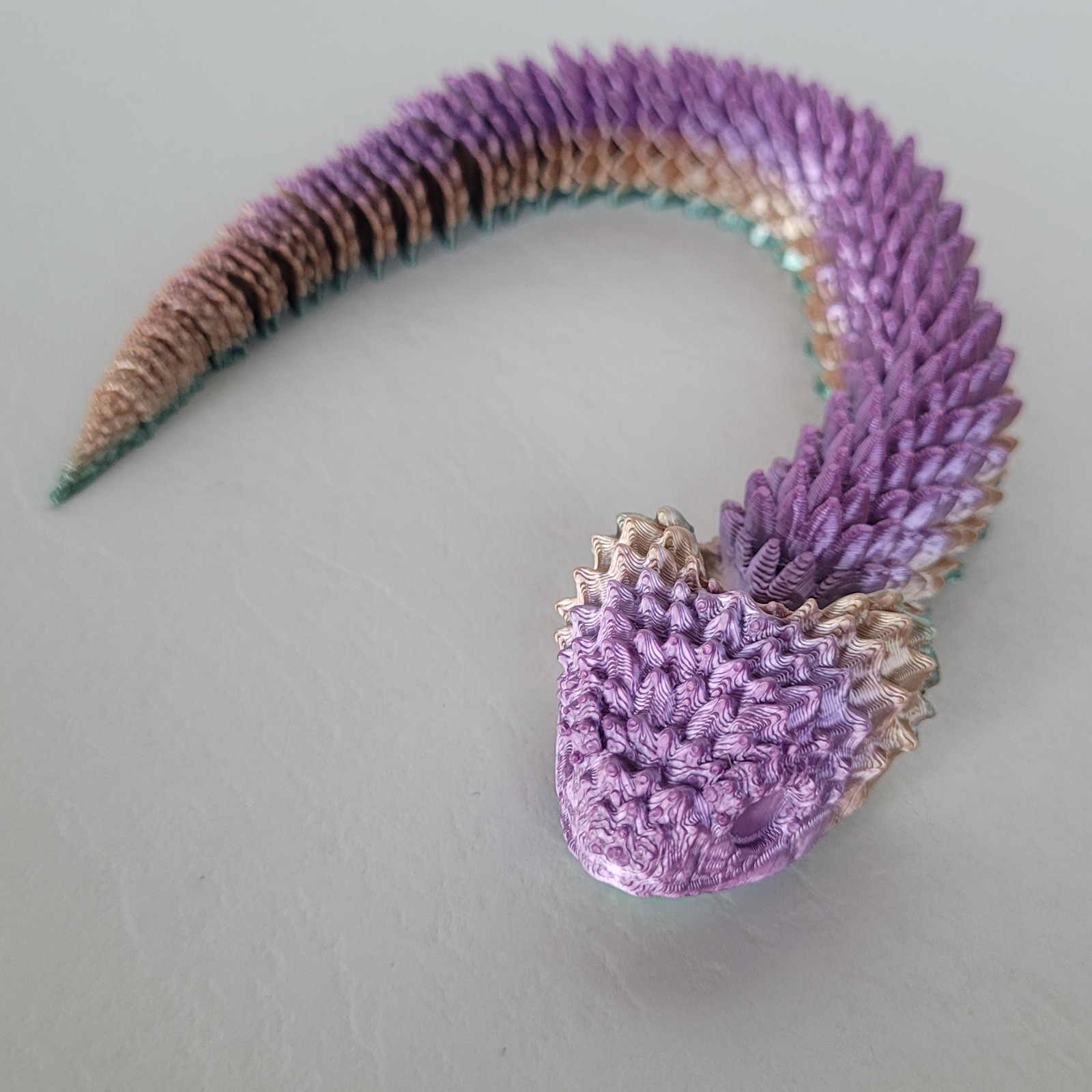 3D Printed Viper Snake Articulated Snake Flexible Fidget Toy Mini 10 Inches