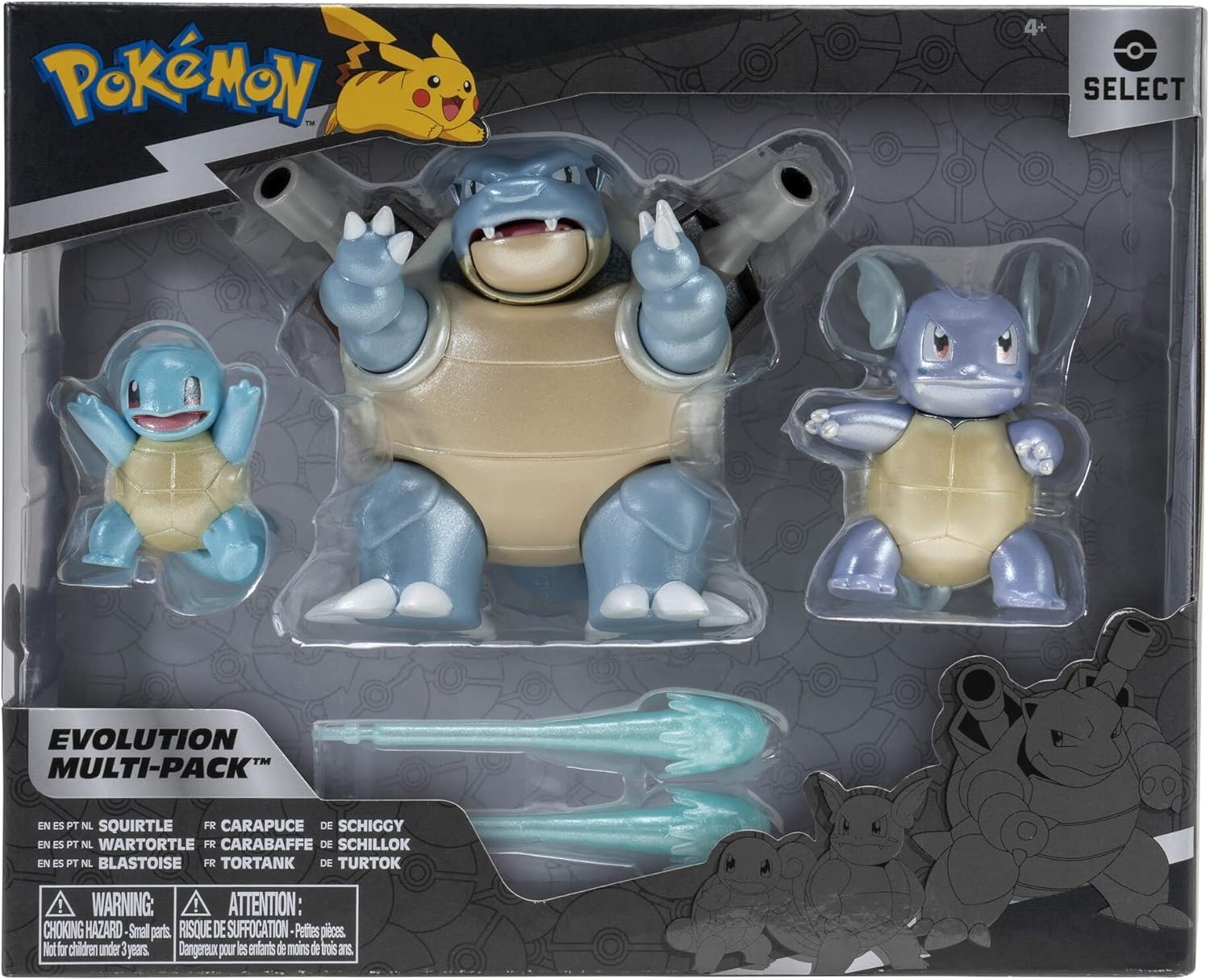 Select Evolution 3 Pack – Features 2-Inch Squirtle, 3-Inch Wartortle & 4.5-In…