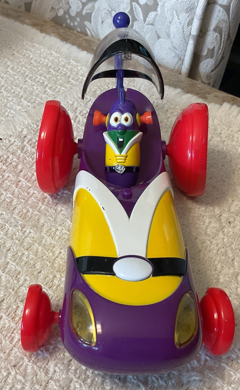 VeggieTales Larry Boy Larry-Mobile Car – Blue Box, Lights and Sounds, WORKS!!!