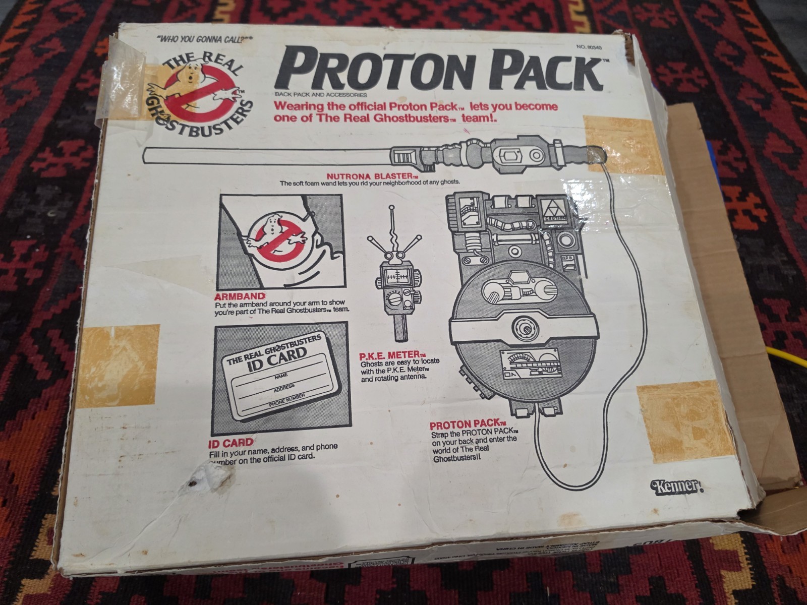 THE REAL GHOSTBUSTERS PROTON PACK IN BOX VINTAGE KENNER INCOMPLETE. AMAZING BOX