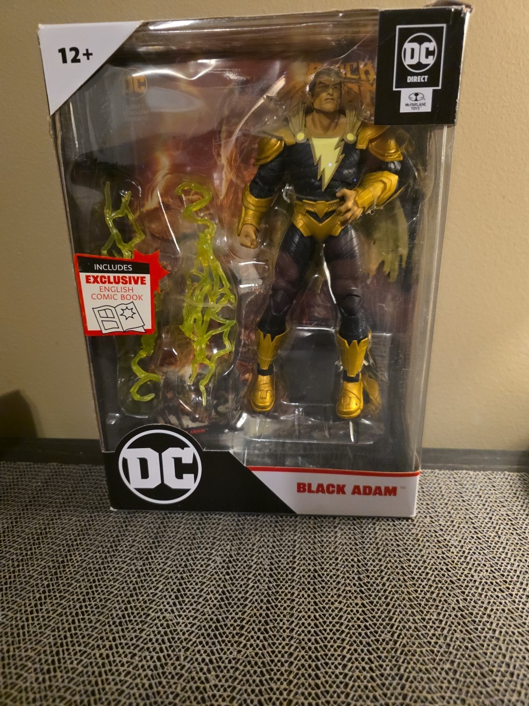 DC Black Adam Action Figure With Comic Book