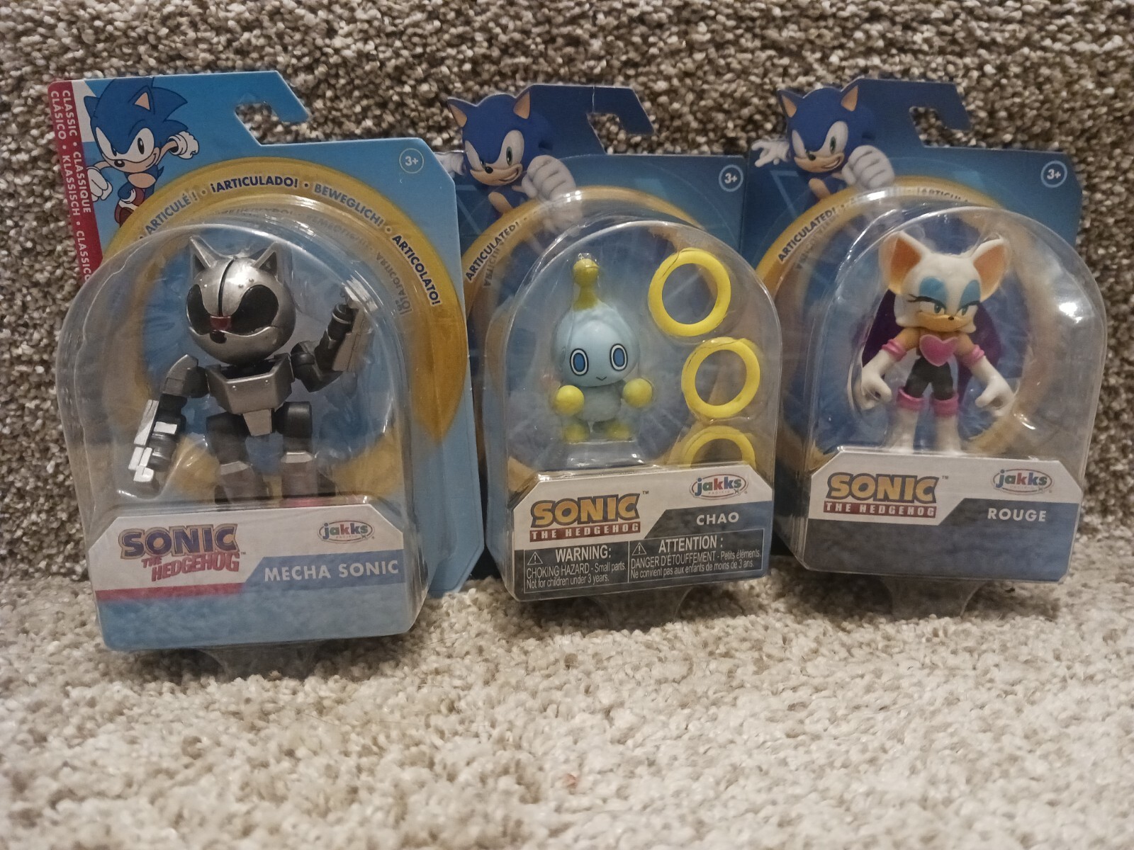 Sonic the Hedgehog Chao, Mecha Sonic, Rouge Jakks 2.5&Prime; Action Figure Lot of 3