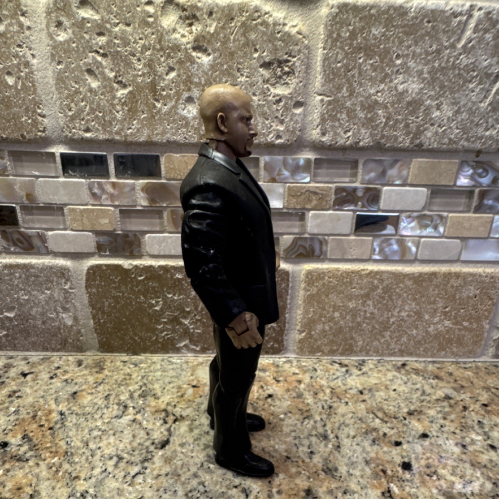 Jakks Pacific Action Figure Plastic 2004 Black Suit Purple Shirt Vintage