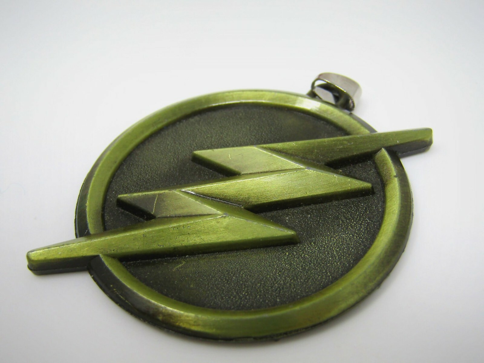 DC Comics The Flash Lightning Bolt Logo Pendant Antique Brass Finish Metal