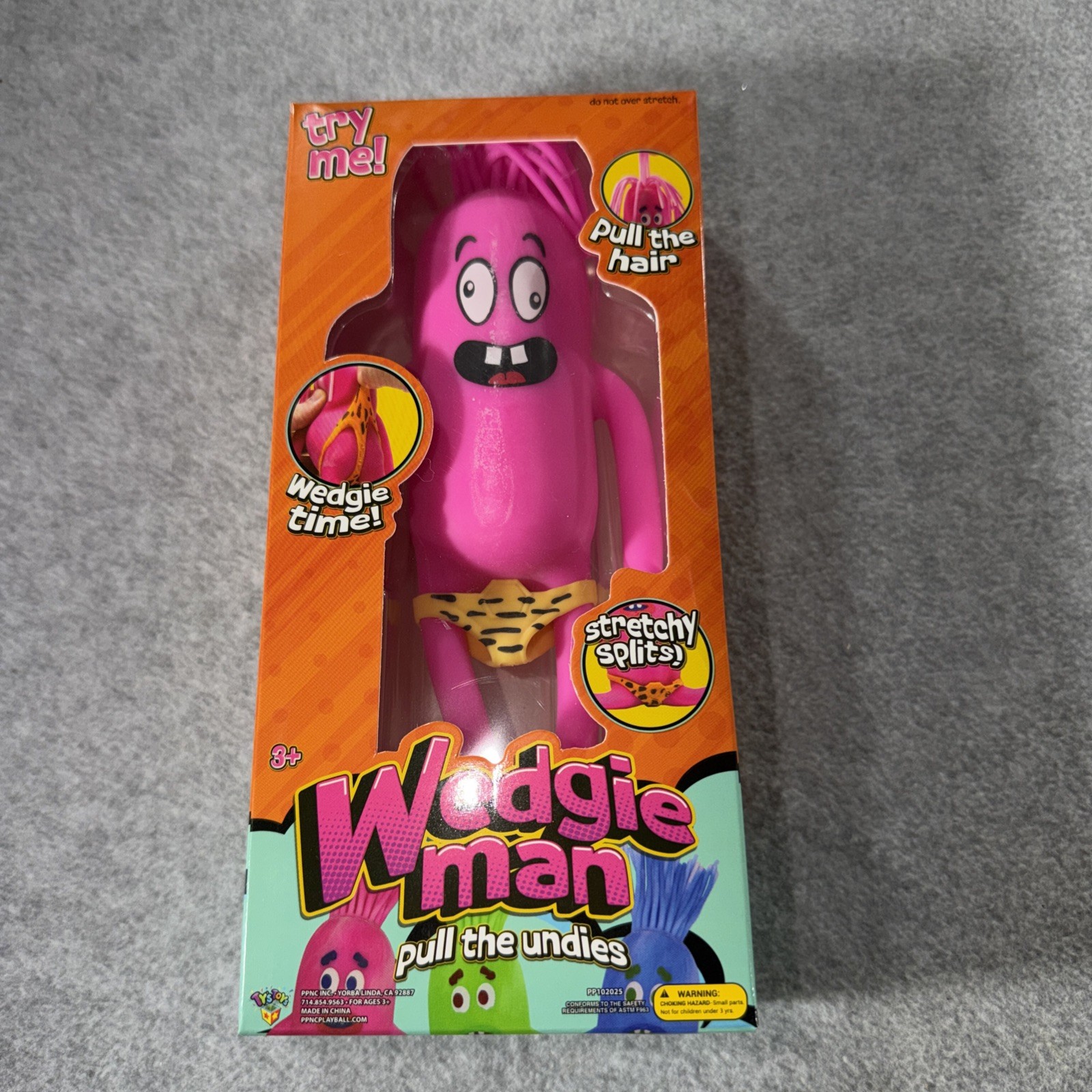 Wedgie Man Pink Squishy Stress Reliever Fidget Toy NIB Viral Tik Tok