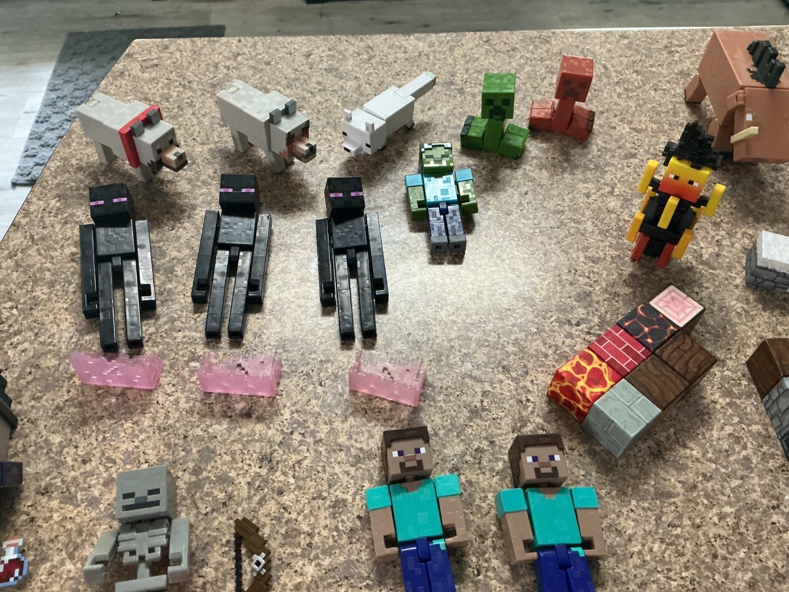 Minecraft Figures and Magnetic Blocks HUGE Lot