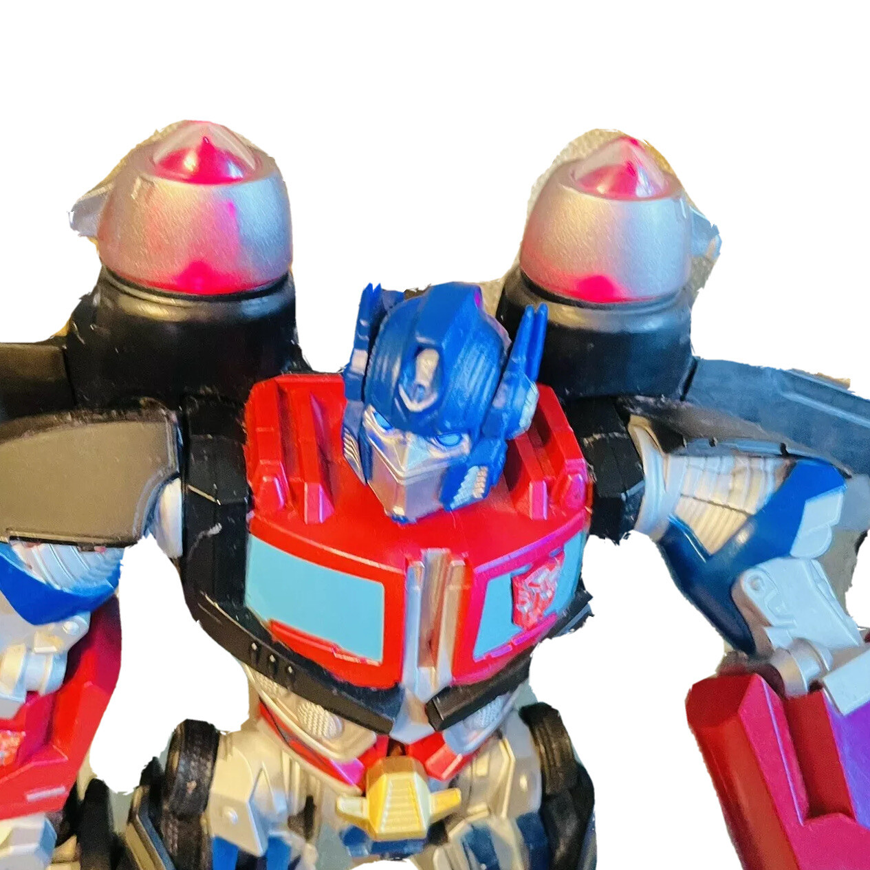 RARE Transformers Mega Power Bots OPTIMUS PRIME Hasbro 12&Prime; Lights Talking Moves
