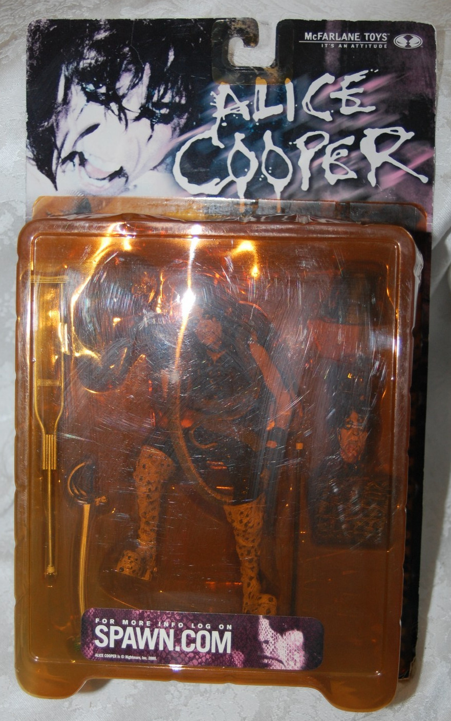 Alice Cooper Action Figure by McFarlane with Snake Sword Hat Bloody Head Diorama