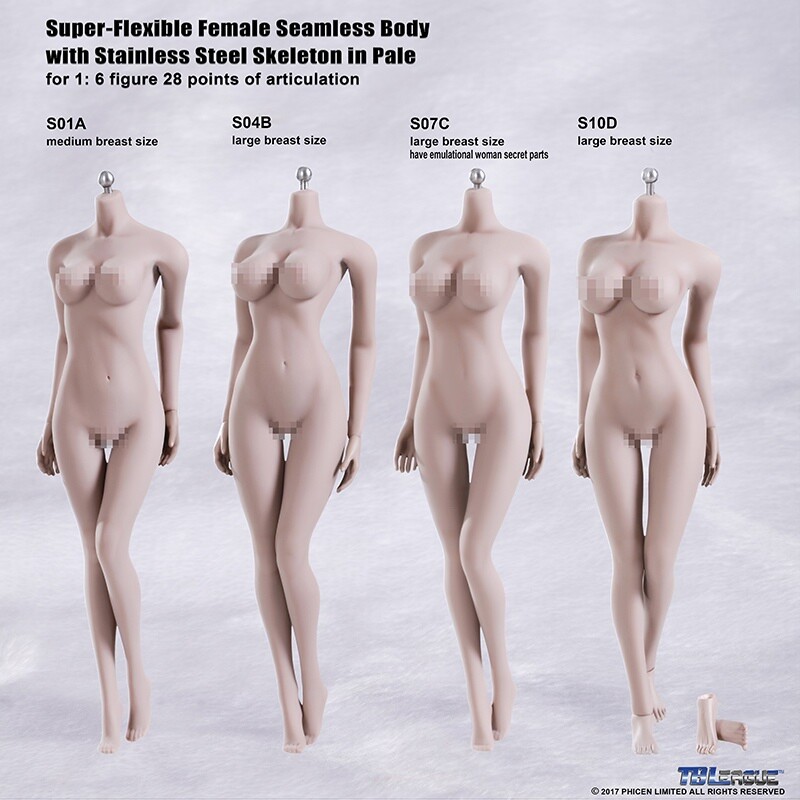 1/6 White Skin/Brown Tbleague Phicen Female Body for 12 inch Doll Action Doll