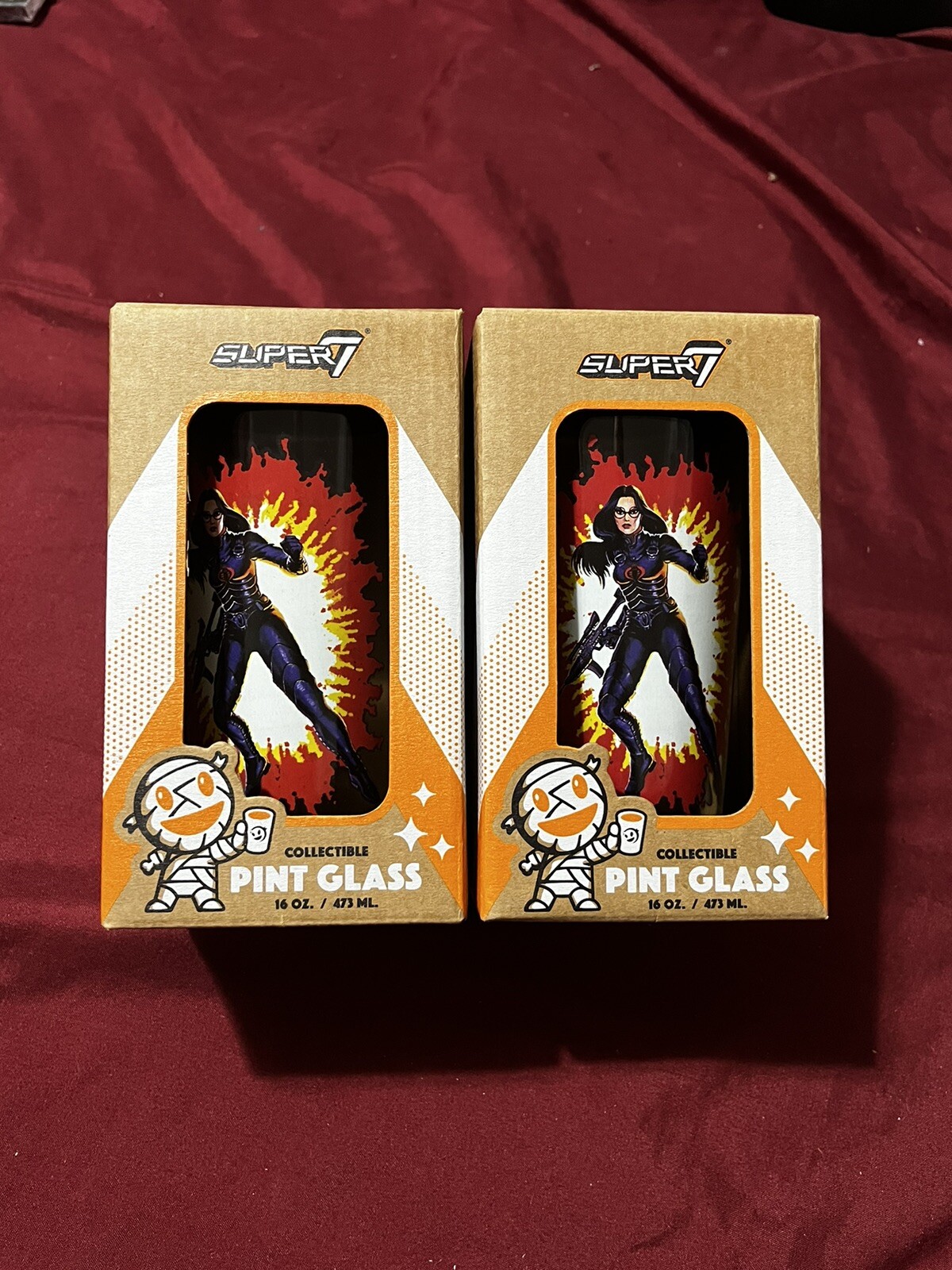 Super 7 Hasbro Drive-Thru Drinkware GI Joe Baroness 16 Oz Pint Glass NIB