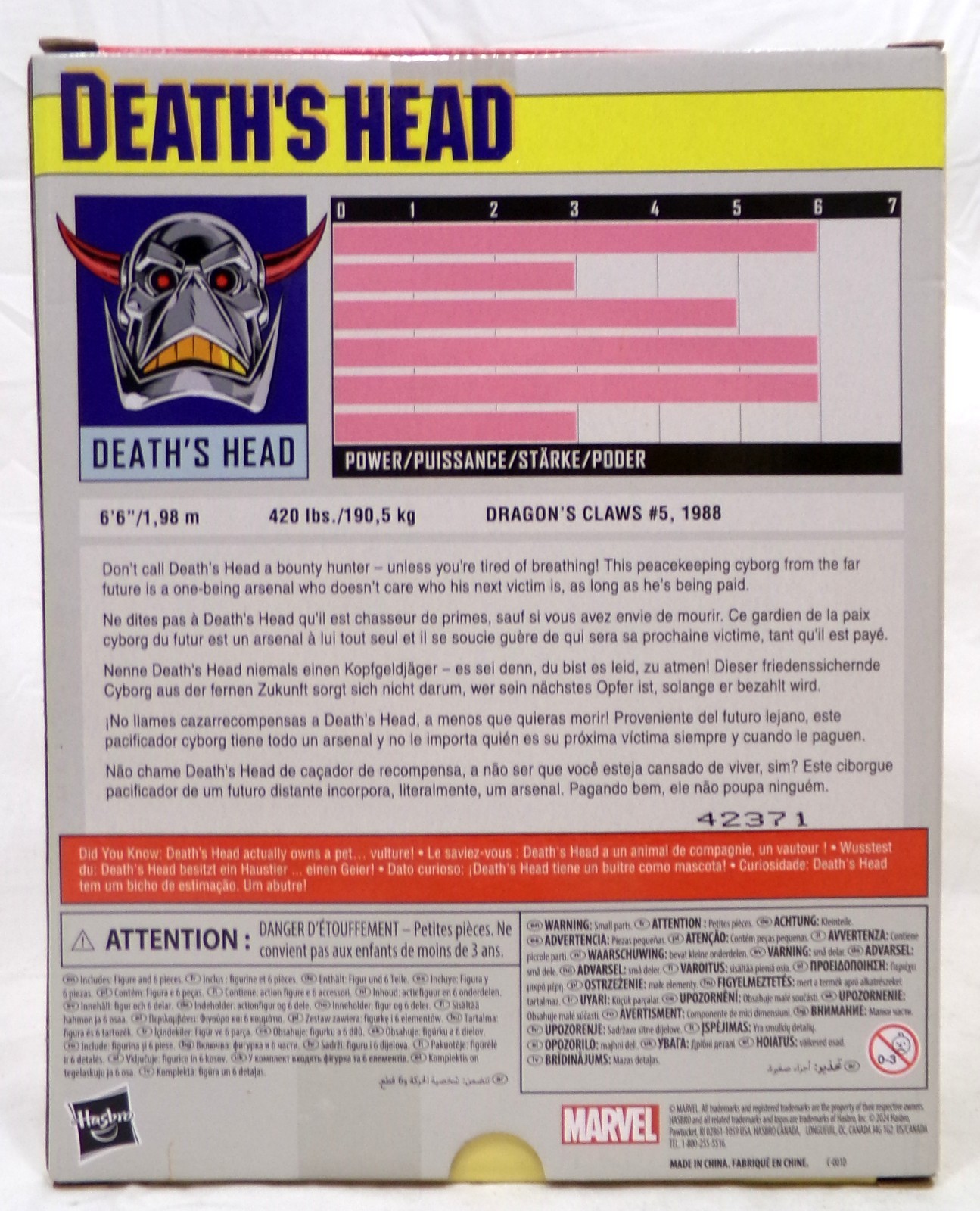 2024 Hasbro Marvel Legends Super Heroes Death&rsquo;s Head Deluxe 6&Prime; Figure New