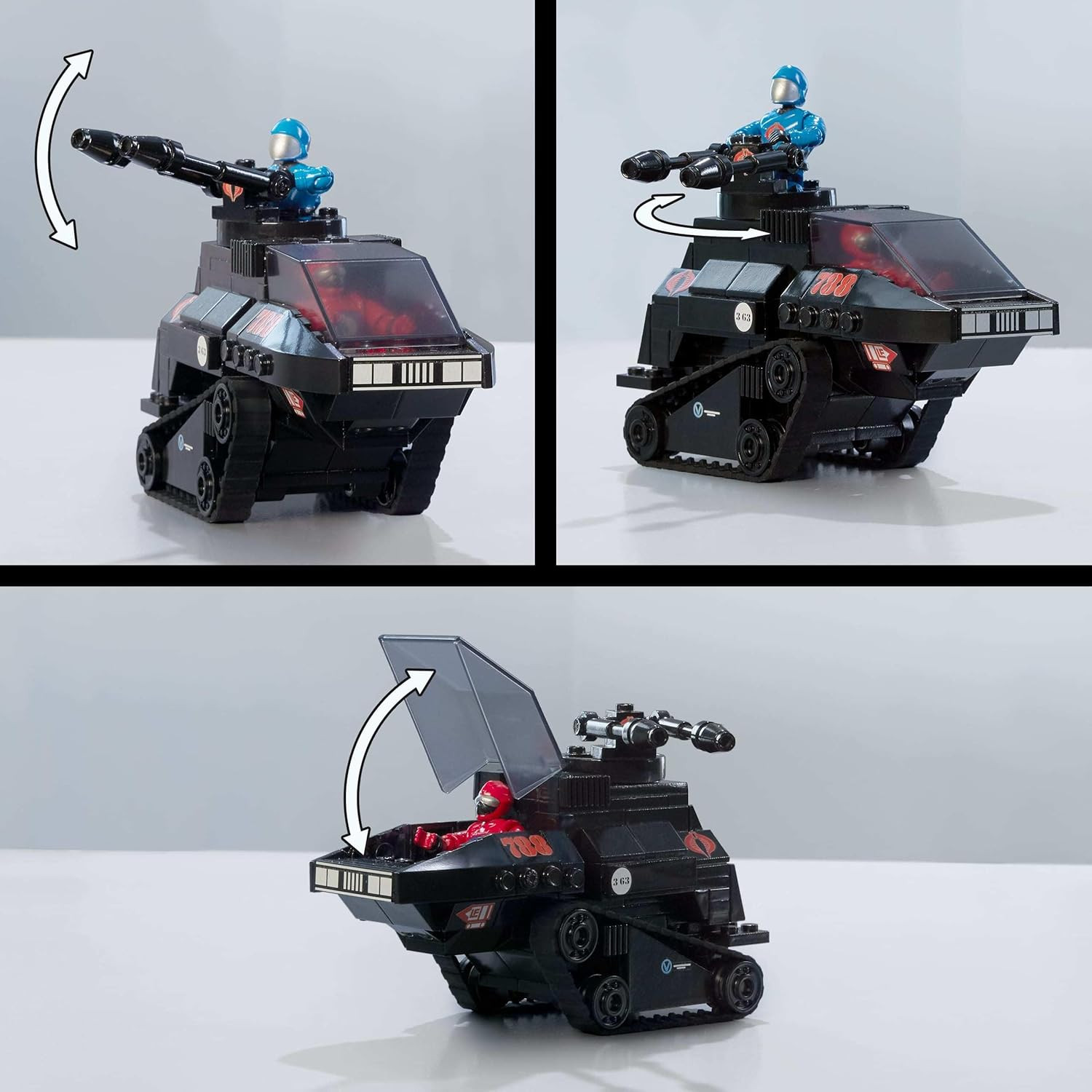 ​MEGA G.I. Joe Action Figures Building Toys, Skystriker XP-14F Vs. Cobra H.I.S.S
