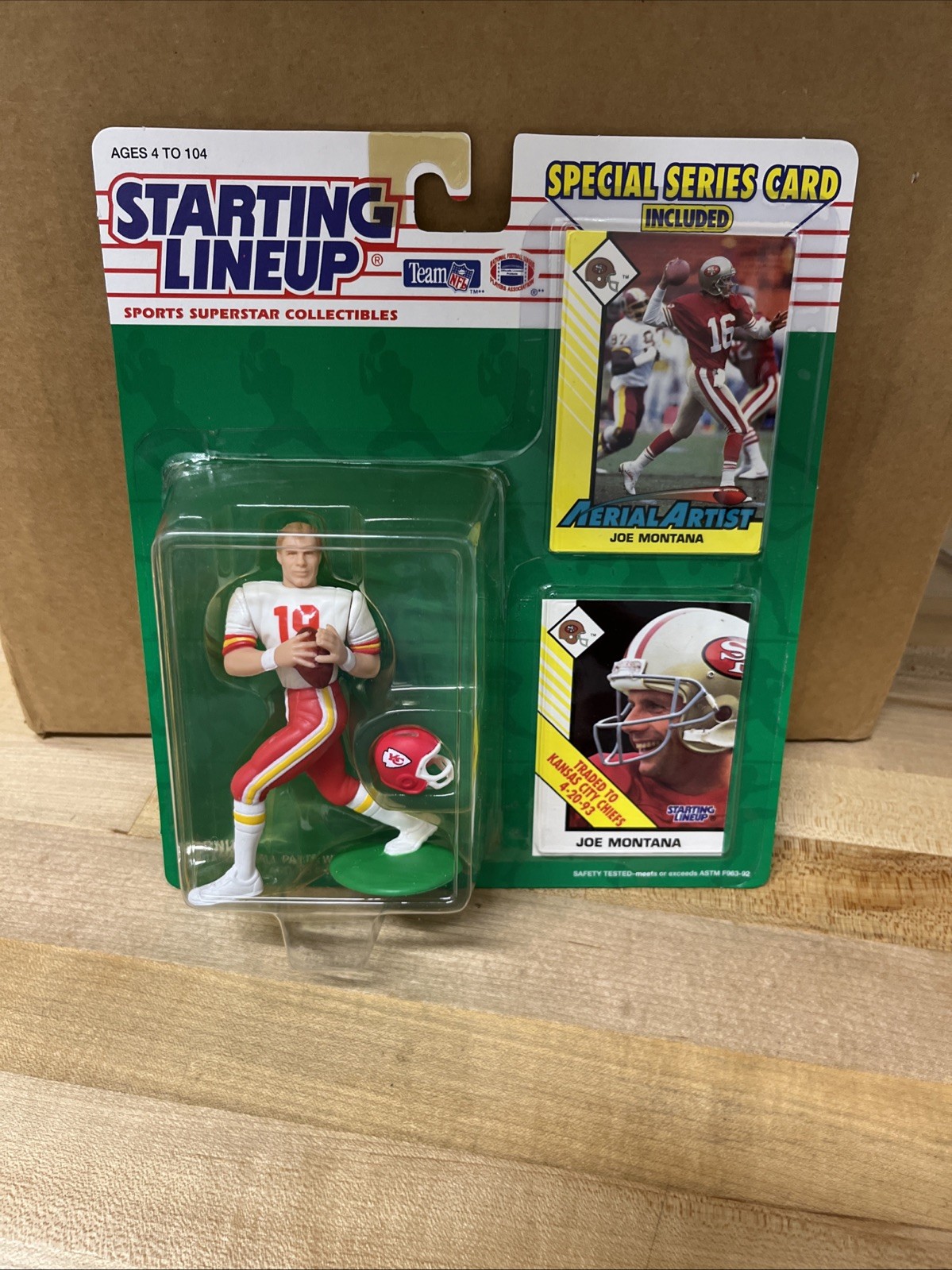 1993 Joe Montana Starting Lineup First KC Chiefs NFL Figure. Box 313