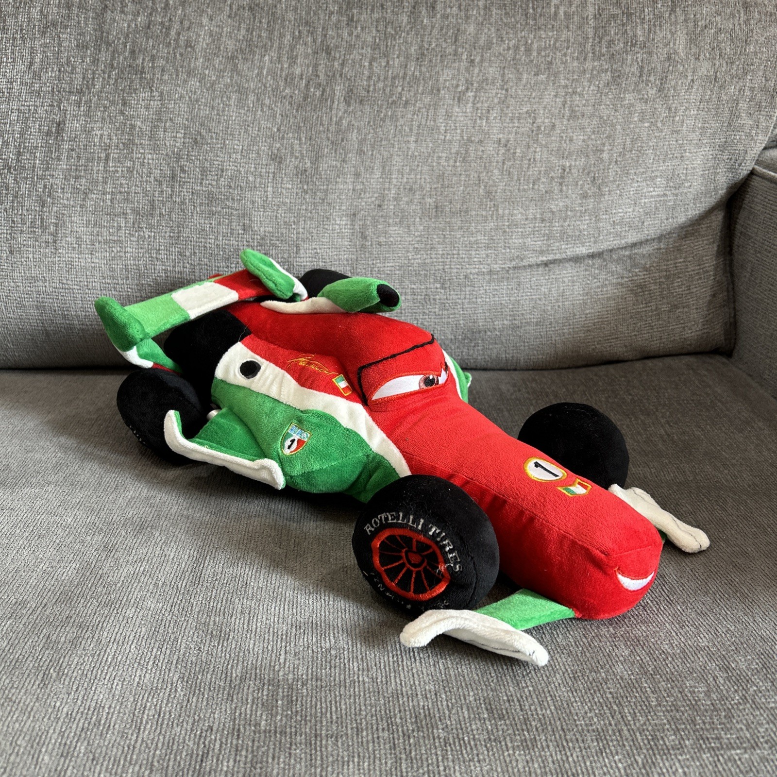 Pixar Cars 2 Francesco Bernoulli 16&Prime; Plush Formula 1 Racing Car Disney Store F1