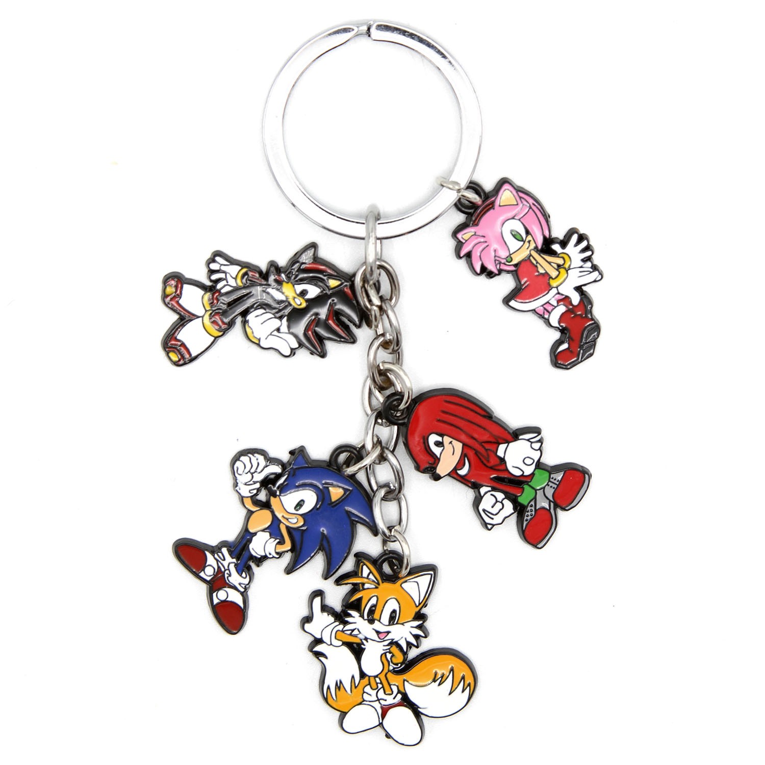SONIC TAILS KNUCKLES SHADOW AMY Sonic The Hedgehog 1 in. 5 Pcs. Key Chain Set