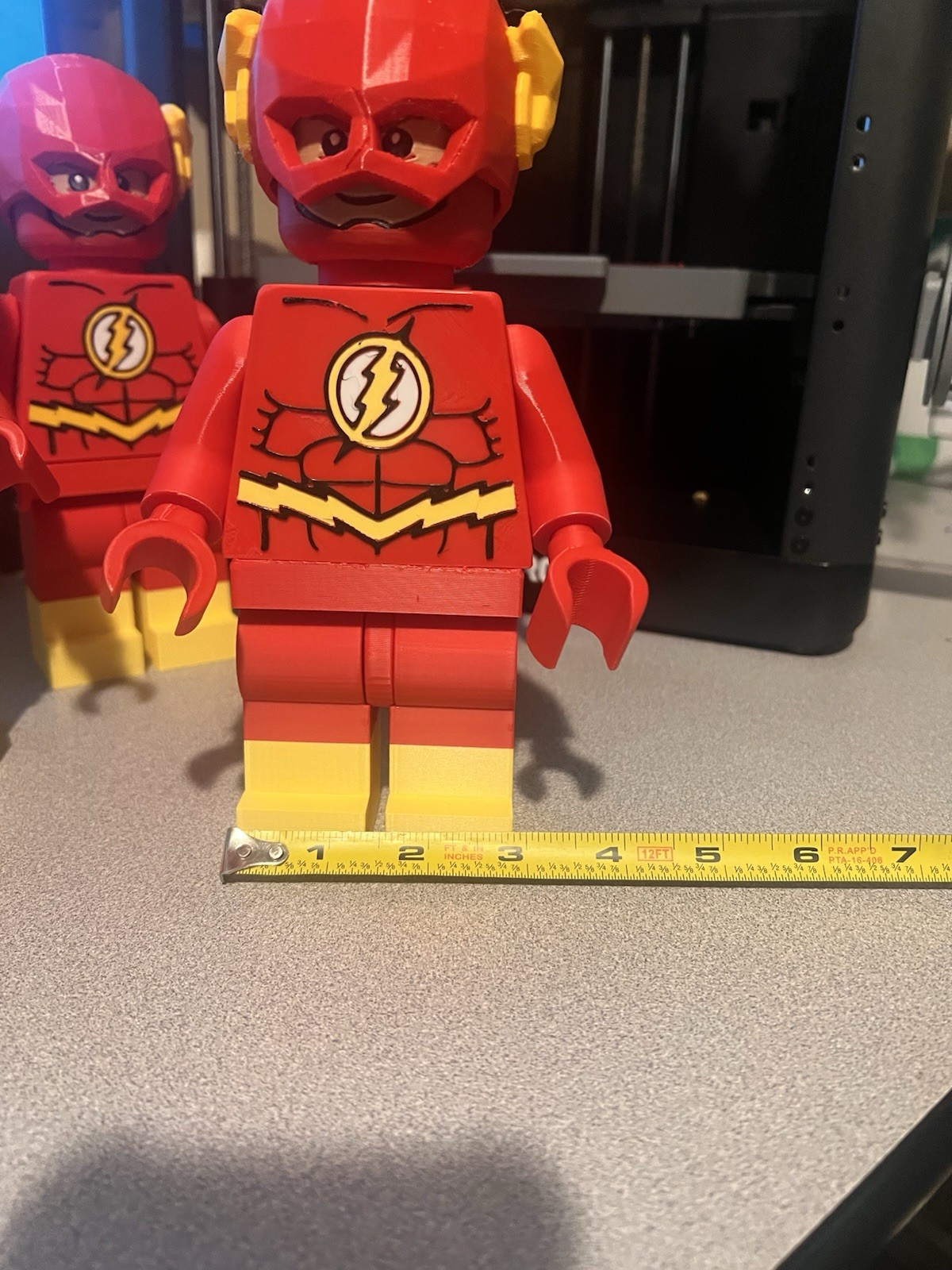 HUGE 3D Printed LEGO Inspired Superhero Flash Style Figure 8”