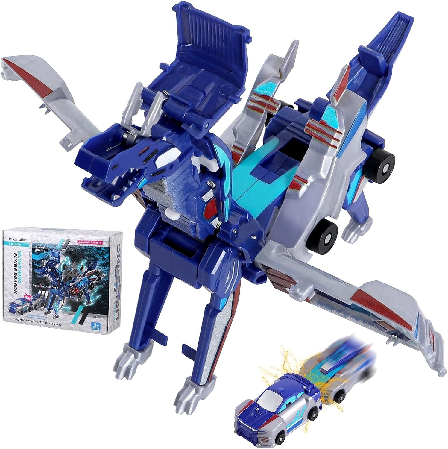 Transforming Car Set 2 Pieces Compatibility with Collectible Magical Dinosaur…