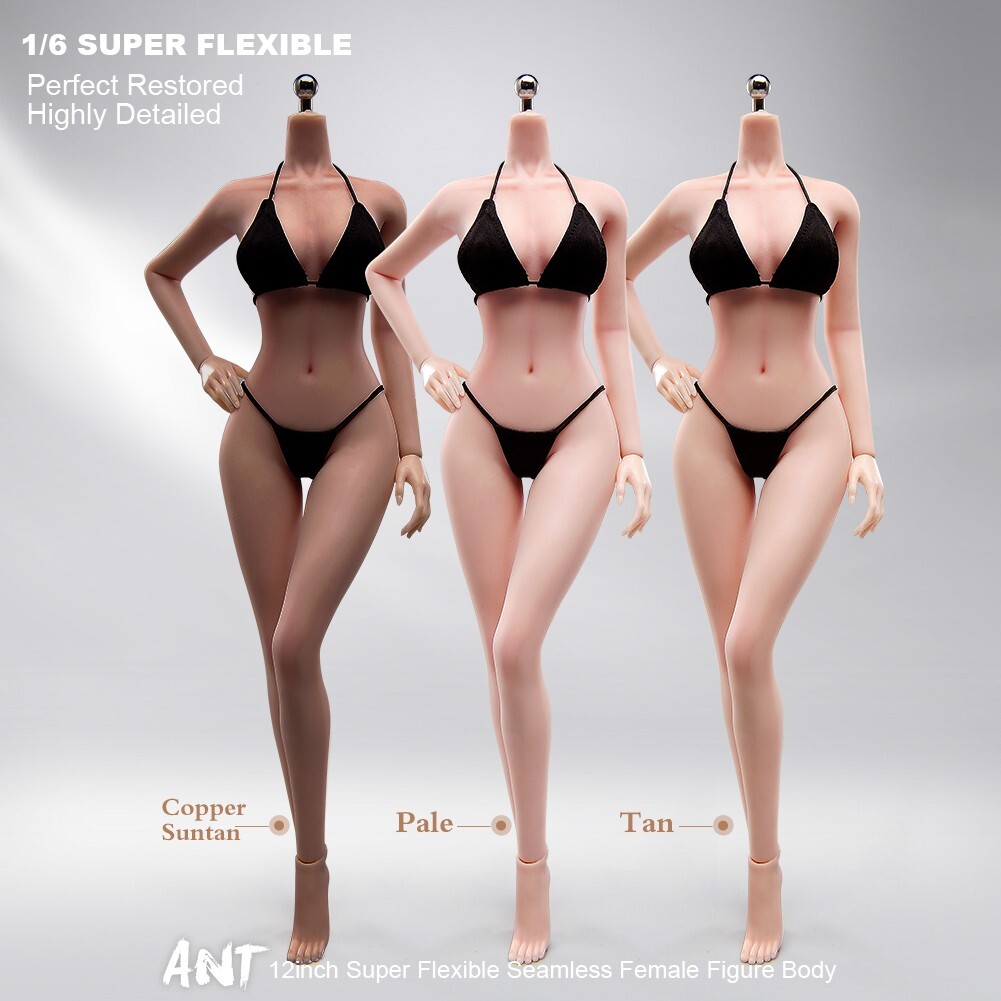 ANT T302 1/6 Seamless Copper Suntan Female Body Large Bust Makeup For 12&Prime; Figure