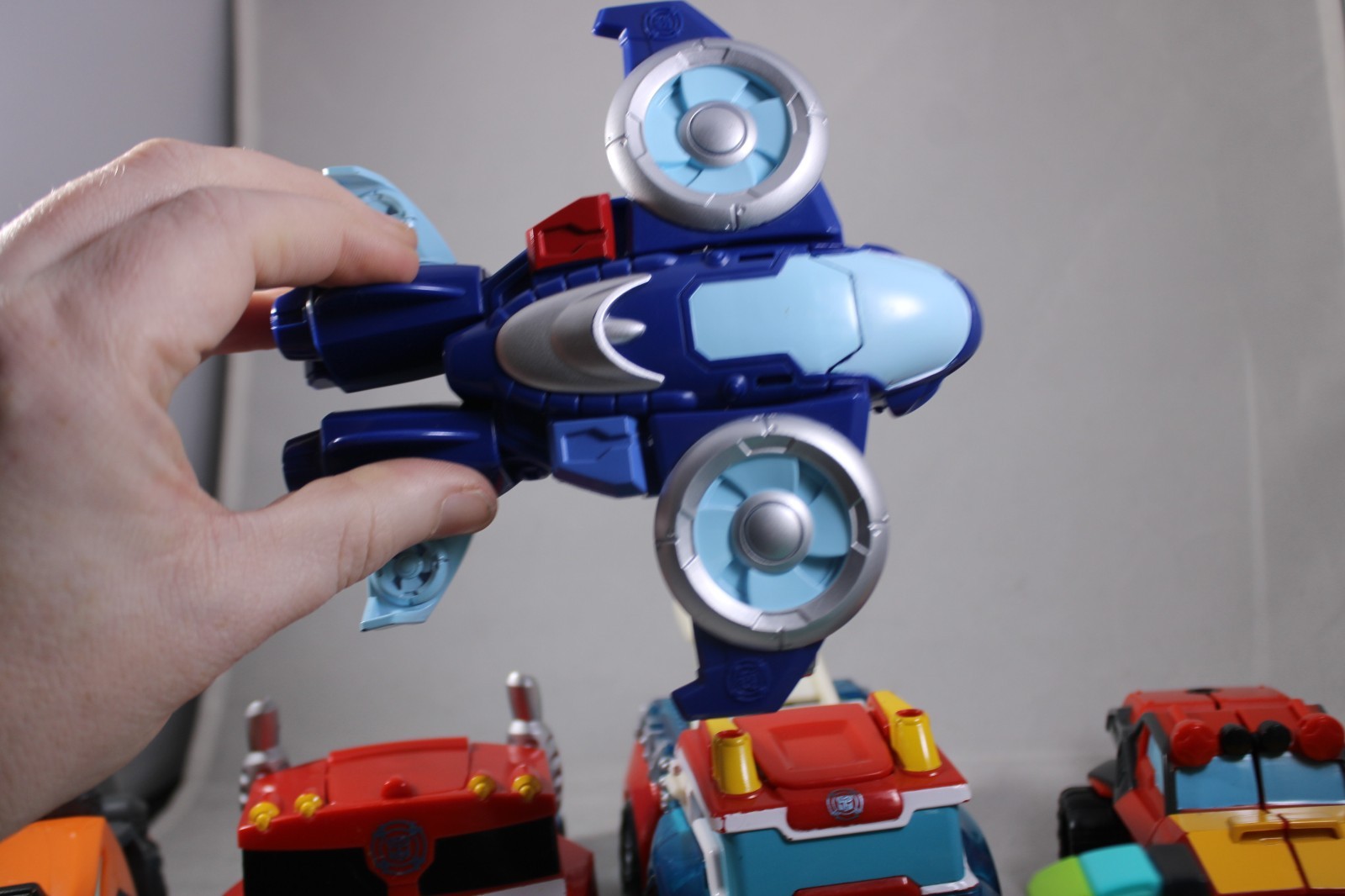 Transformers Playskool Heroes Rescue Bots Energize Wedge Hot Shot- Optimus Prime