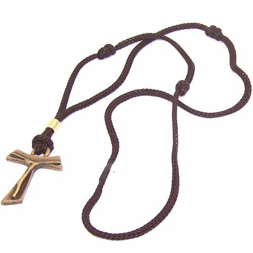 Bronze Tau Cross Necklace ( 1.5 inches Tau and 2 x 13 inches neckalce )