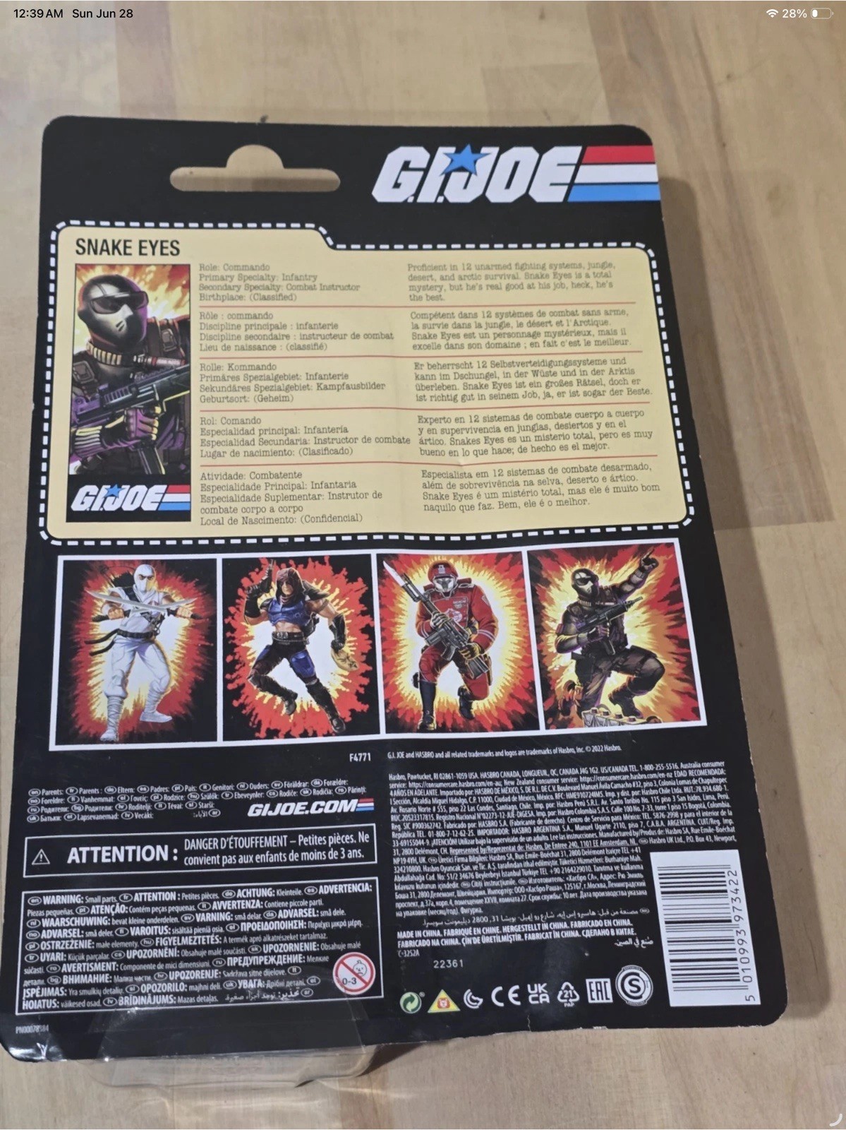 Hasbro G.I. Joe Retro Collection Snake Eyes 6 in Action Figure – F4771