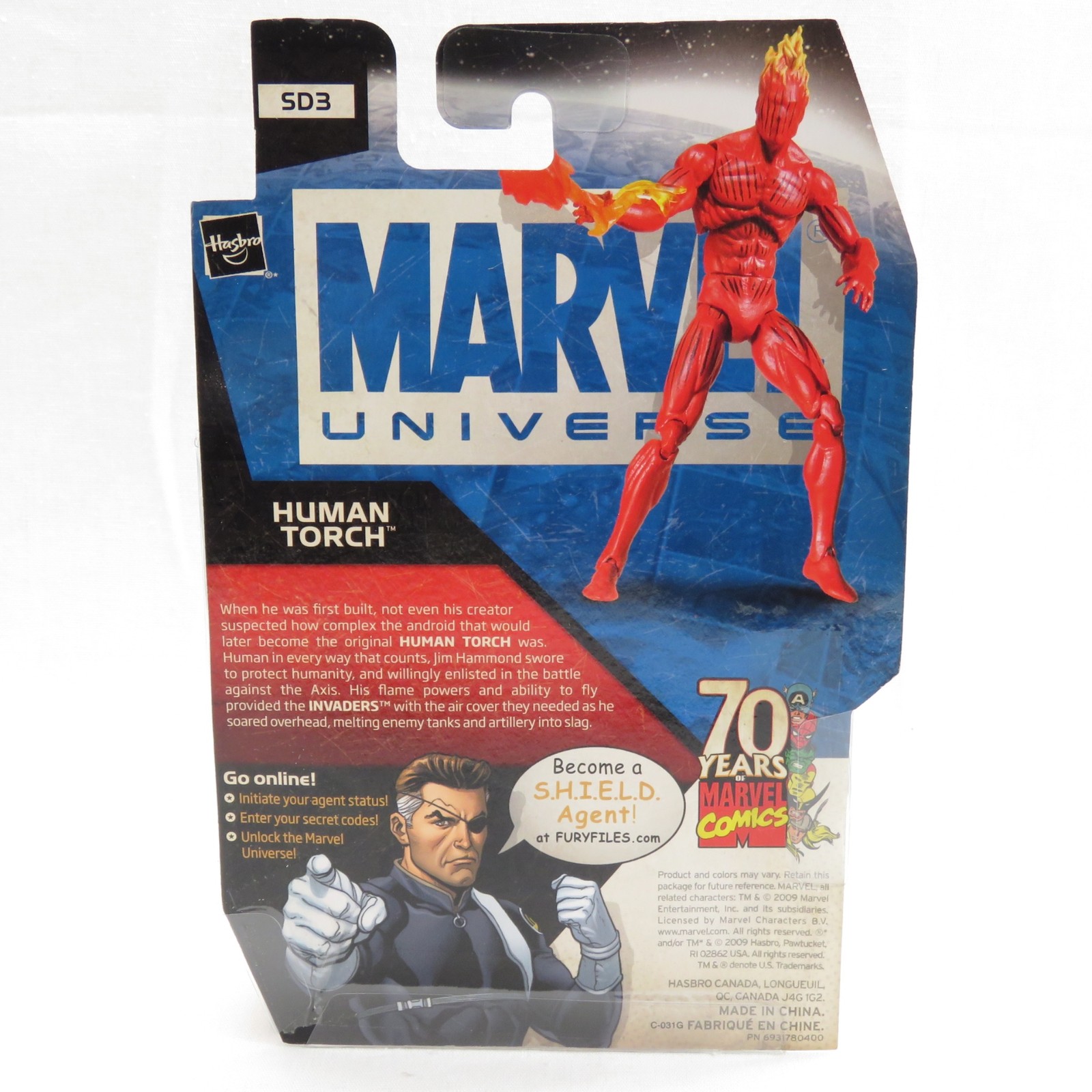 Human Torch Marvel Universe 70th Anniversary 2009 Hasbro Action Figure