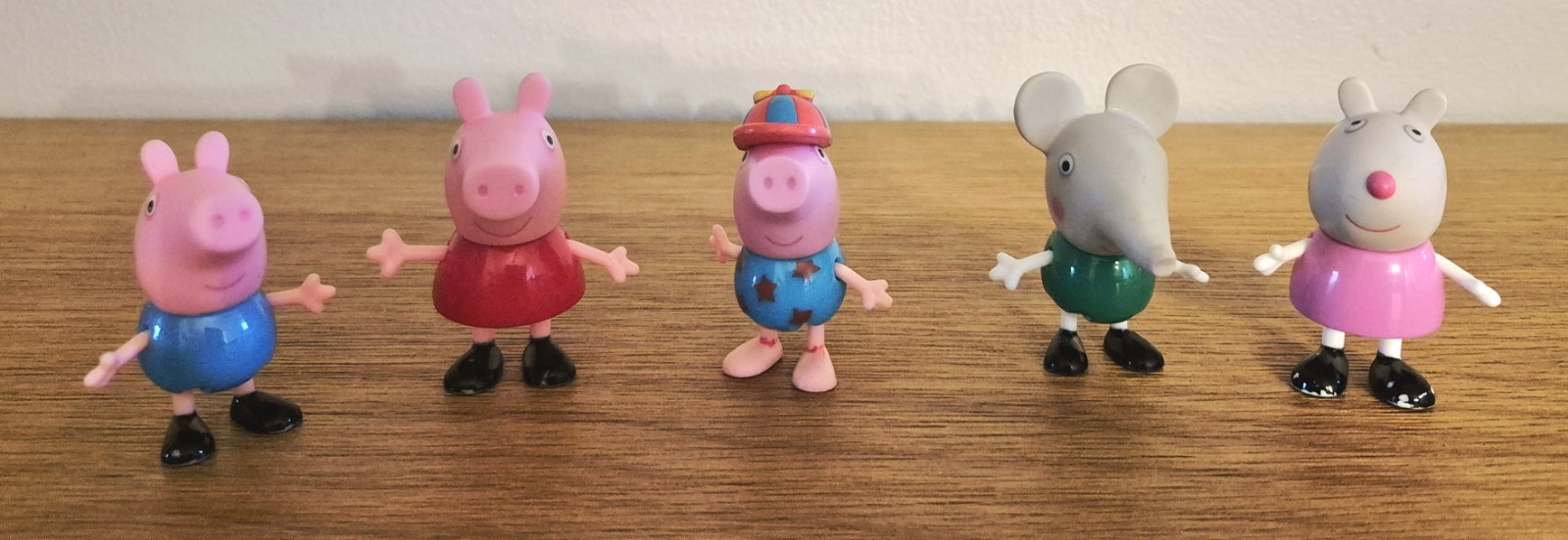Official Peppa Pig 5 Figure Lot George Edmond Elephant Suzy Sheep ABD Ltd 2.5&Prime;