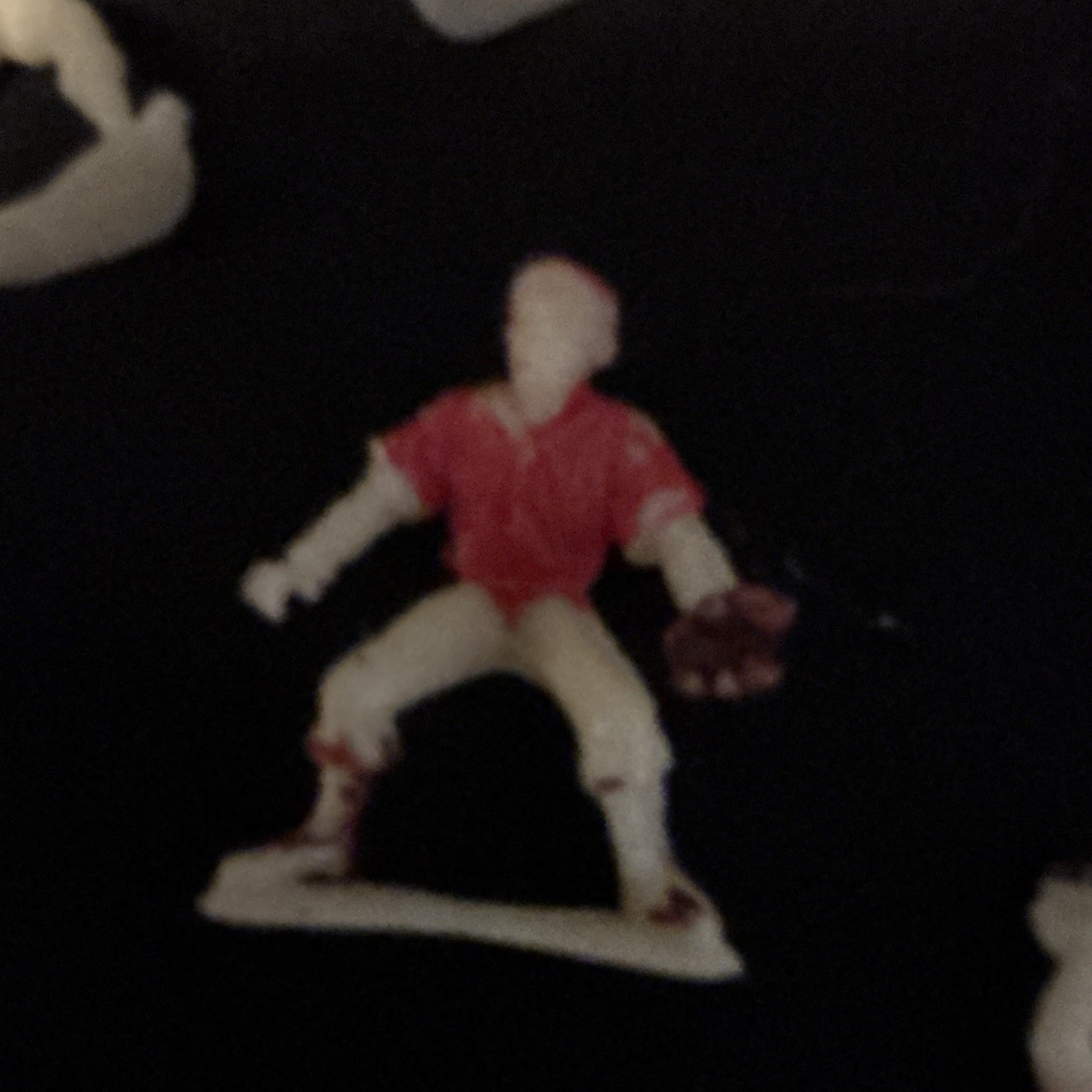 Miniature Plastic Baseball Player Figures Mixed Lot Set 2in Red/White/Brown READ