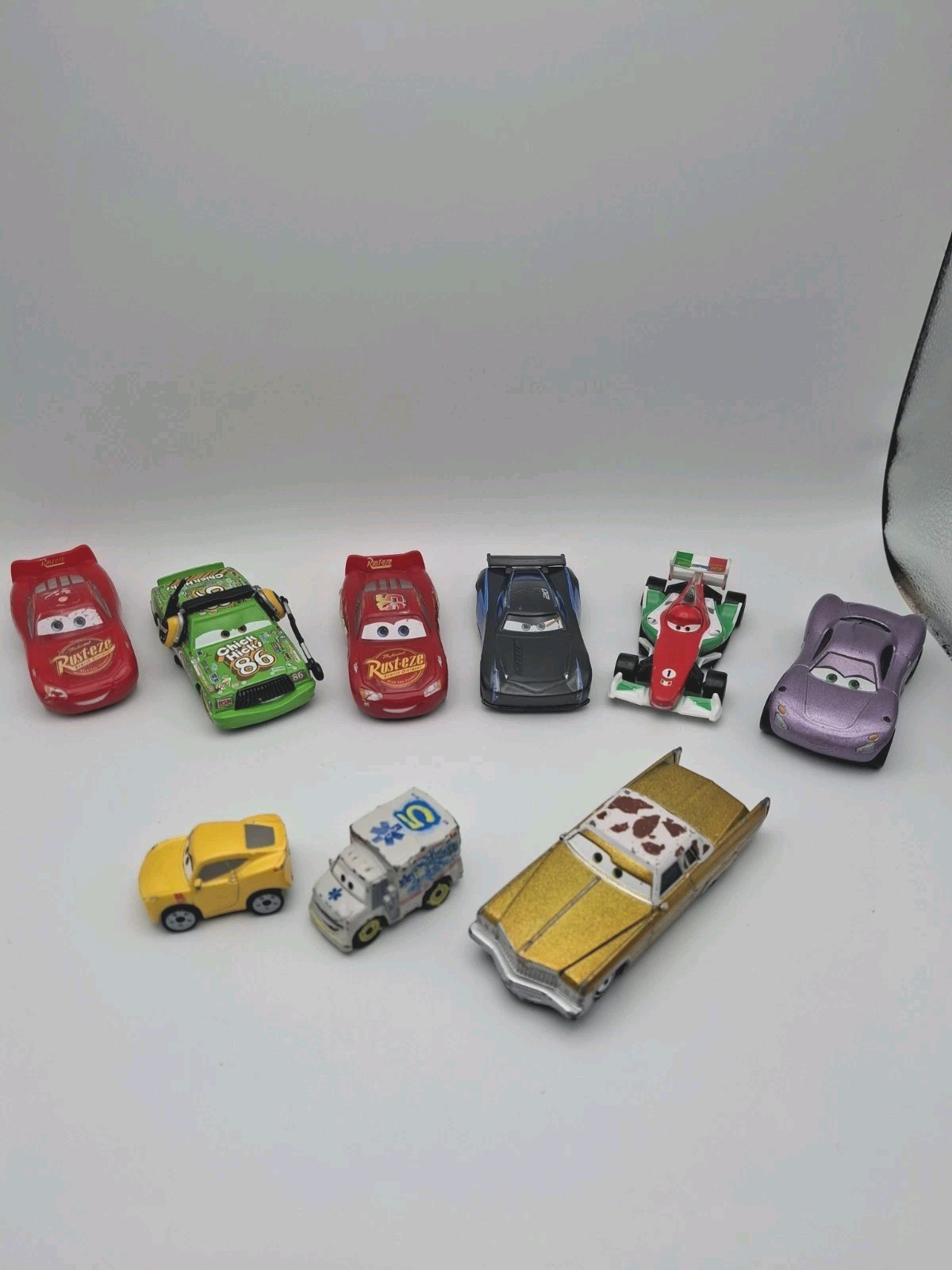 Disney Pixar Cars Lot Of 7 Die-cast & Plastic Some Missing Paint and Flaws