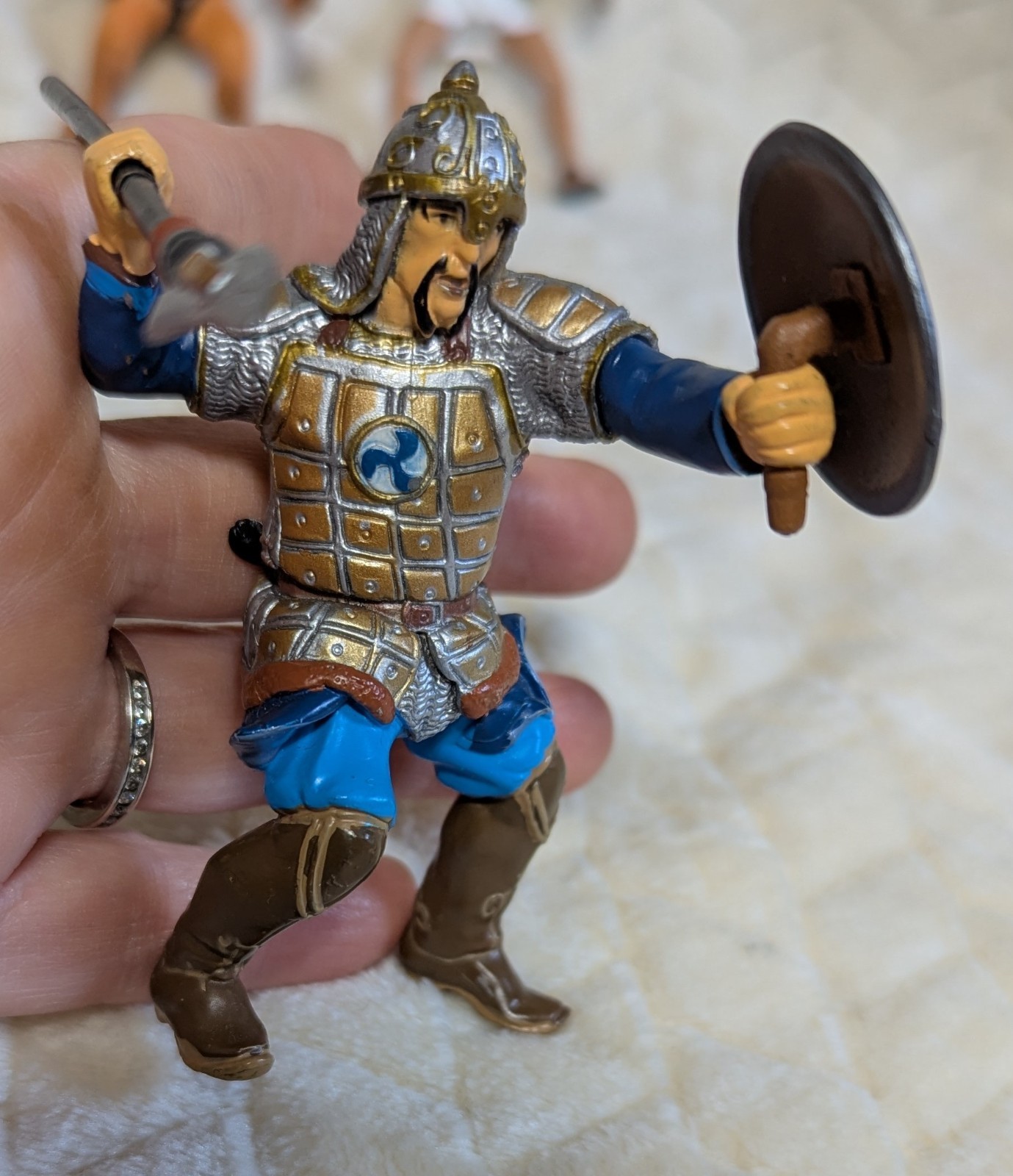 Papo Midieval Knights Caveman Gladiator Action Figure Set Hard Rubber