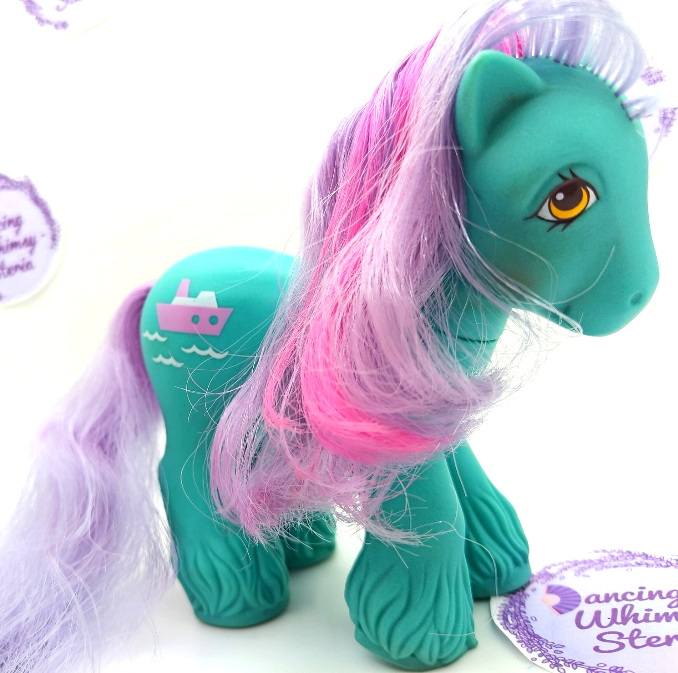 Vtg 1980s MLP G1 My Little Pony Big Brother Pony Salty sailor Blue Clydesdale