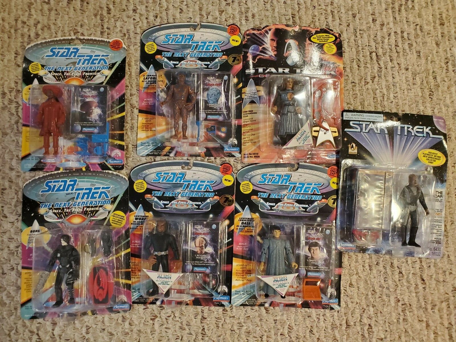 Playmates Star Trek Lot of 7 figures – New on card – The Jem Hader, Borg, Lursa