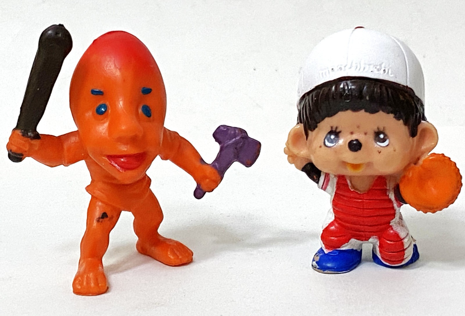 Vtg 2&Prime; Toy Lot – 1979 Monchhichi Baseball Catcher, 1982 ARCO The Other World Jip
