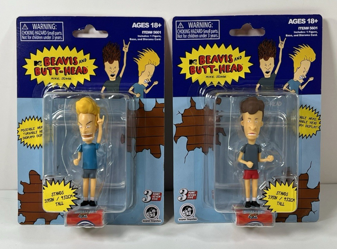Beavis and Butt-Head Poseable Figure Set 3.75” Super Impulse 2023 MTV Mike Judge