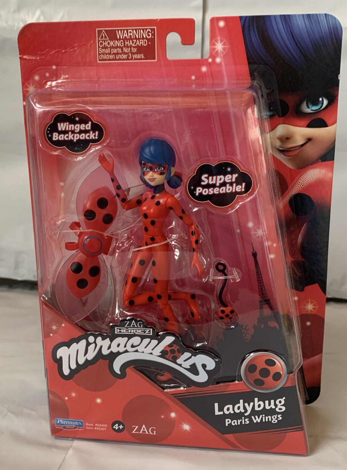 Miraculous Ladybug Paris Wings 6&Prime; Figure Playmates Toys Zag Heroez
