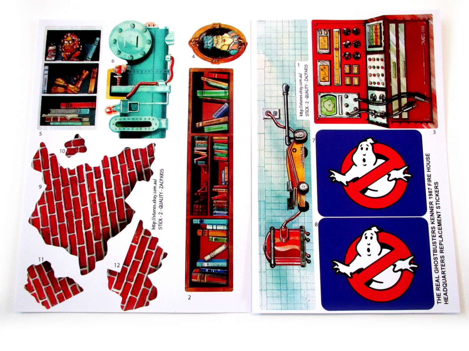 Replacement Stickers for kenner Fire House THE REAL GHOSTBUSTERS – Nice!