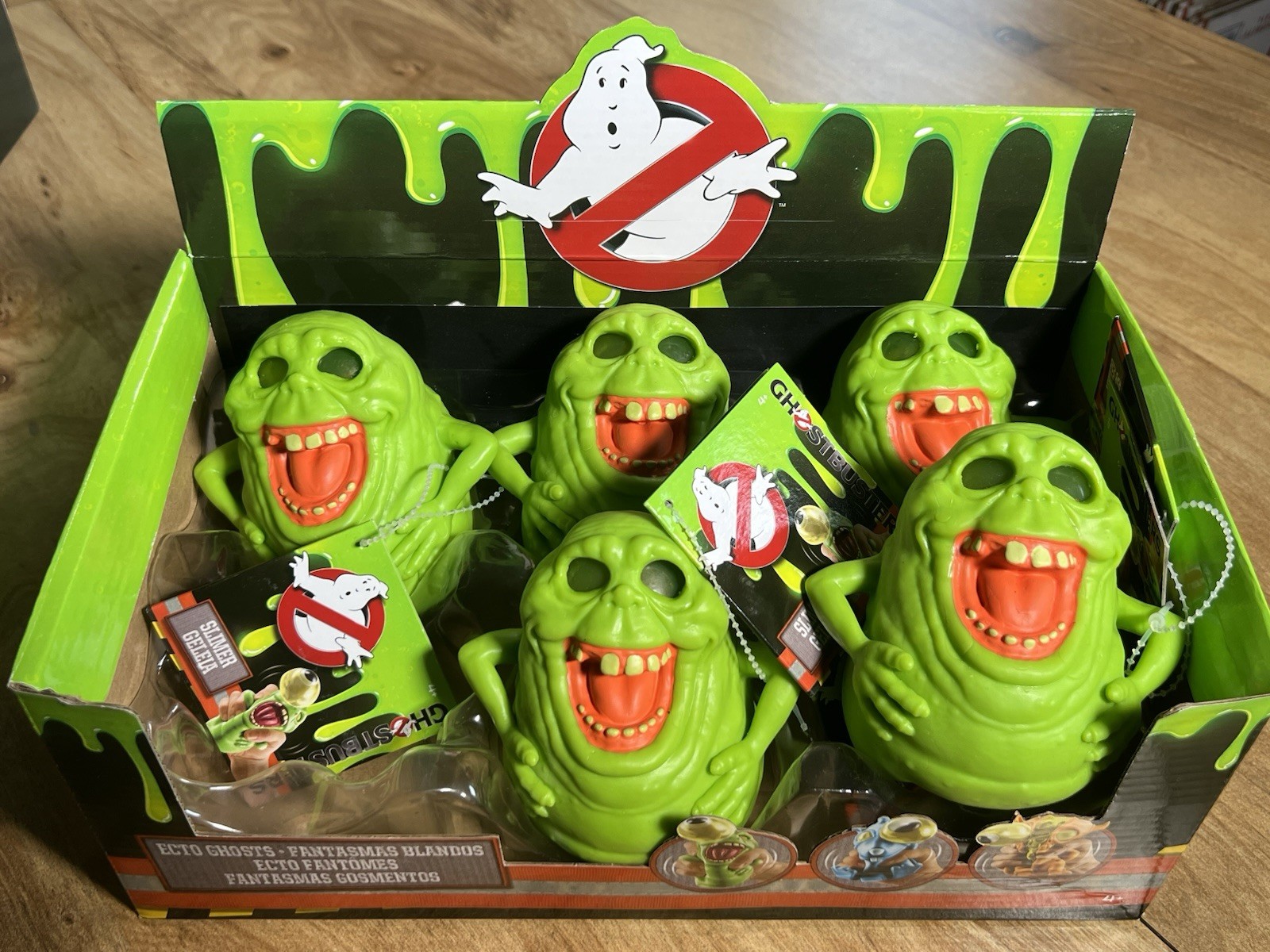 RARE Ghostbusters Ecto Ghosts 5 Fig LOT – SLIMER + Retail Display Box