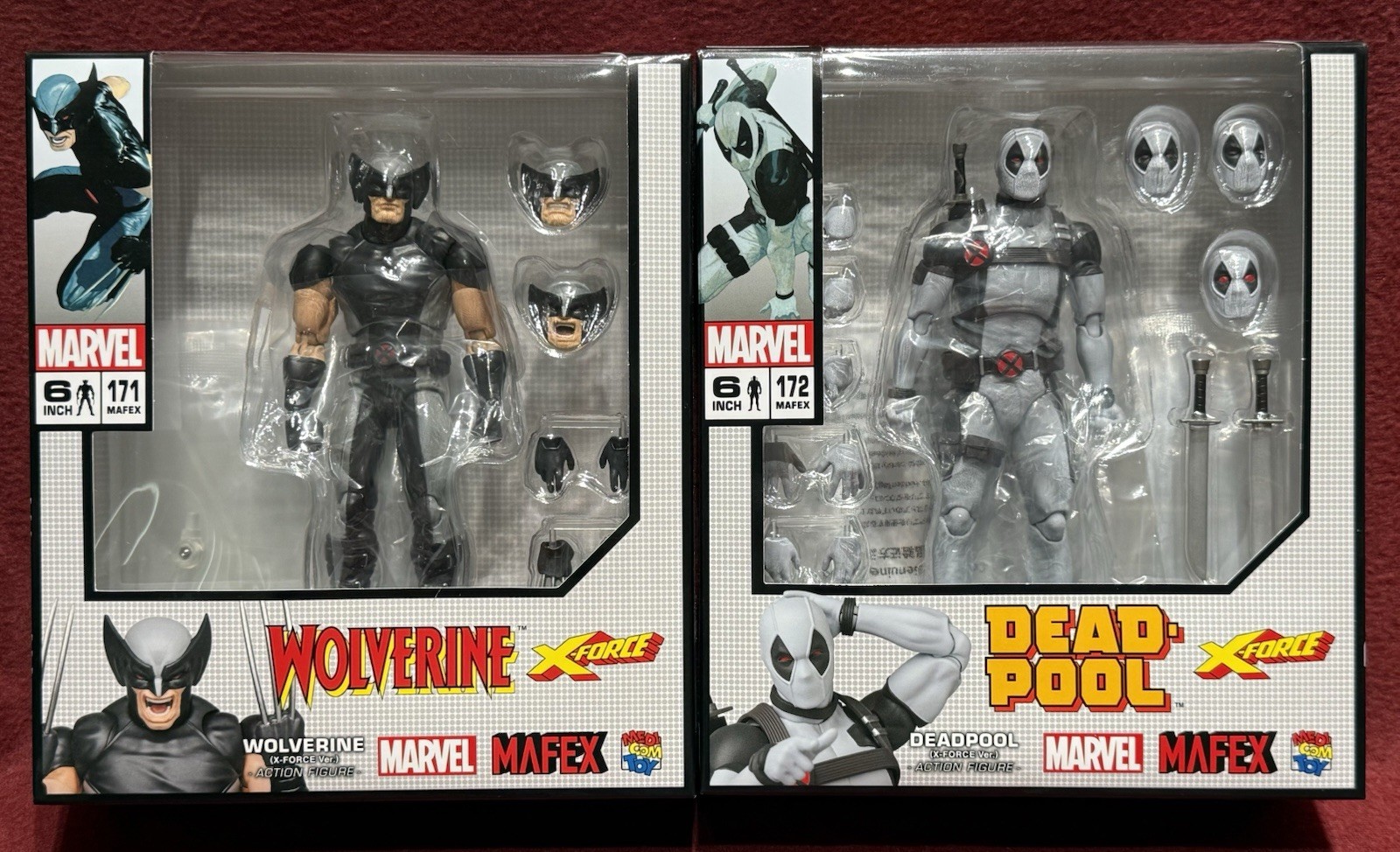 Mafex Medicom X-Force Wolverine 171 and Deadpool 172 Marvel X-Men